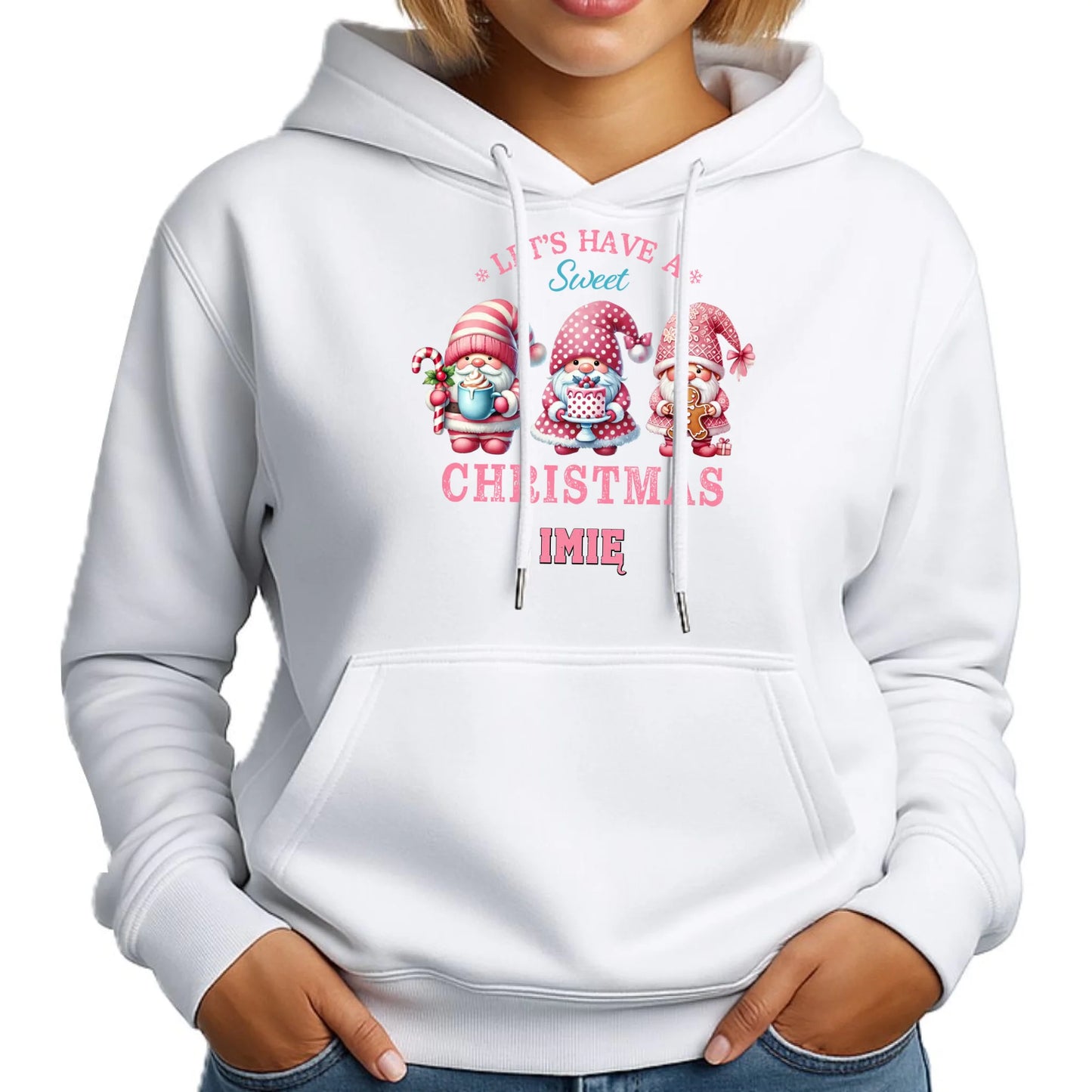 Słodkie święta | Personalizowana świąteczna bluza damska z kapturem BN57 - StoryCups.pl