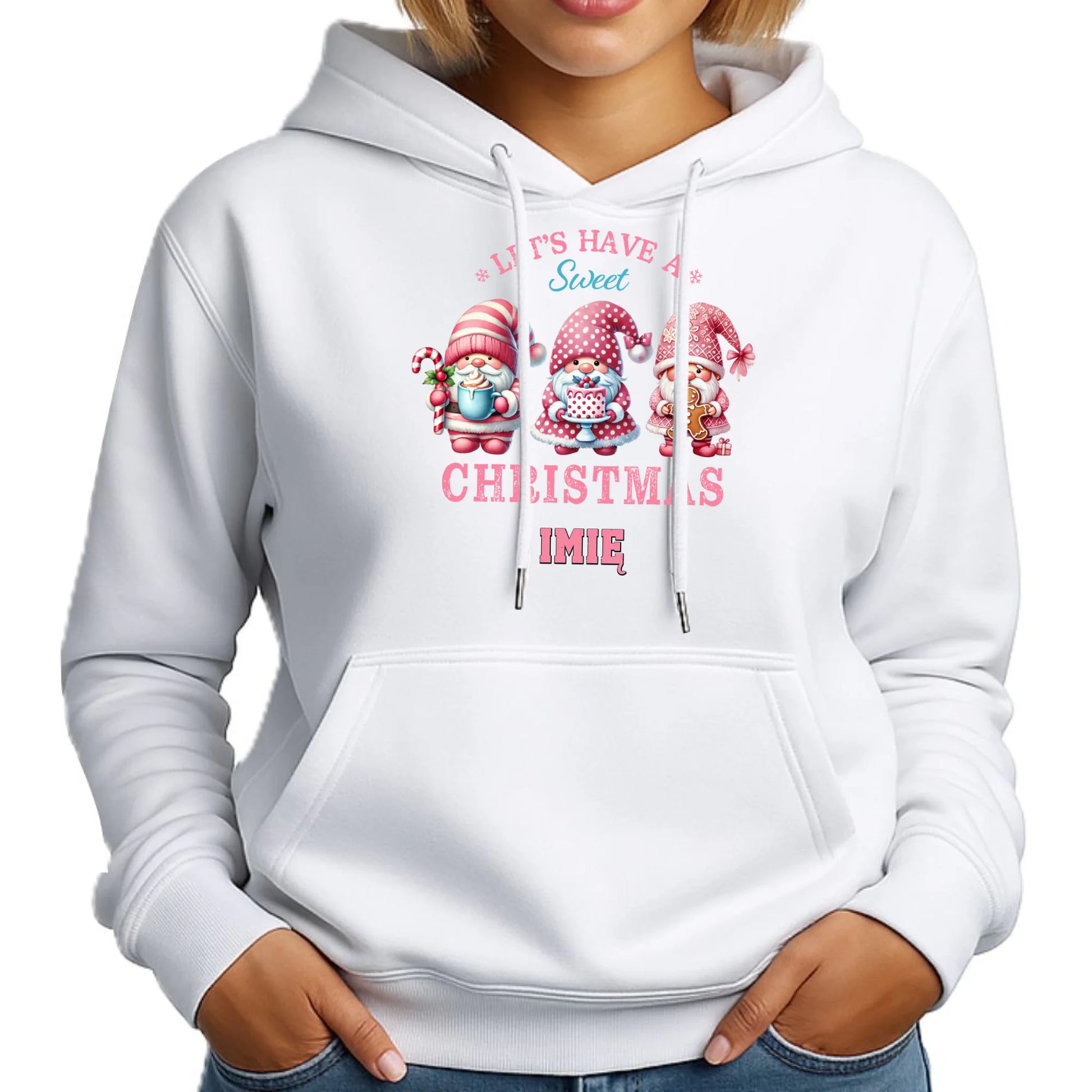 Słodkie święta | Personalizowana świąteczna bluza damska z kapturem BN57 - StoryCups.pl
