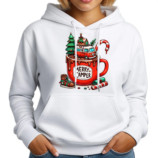 Merry Camper | Personalizowana bluza damska z kapturem świąteczna BN43 - StoryCups.pl