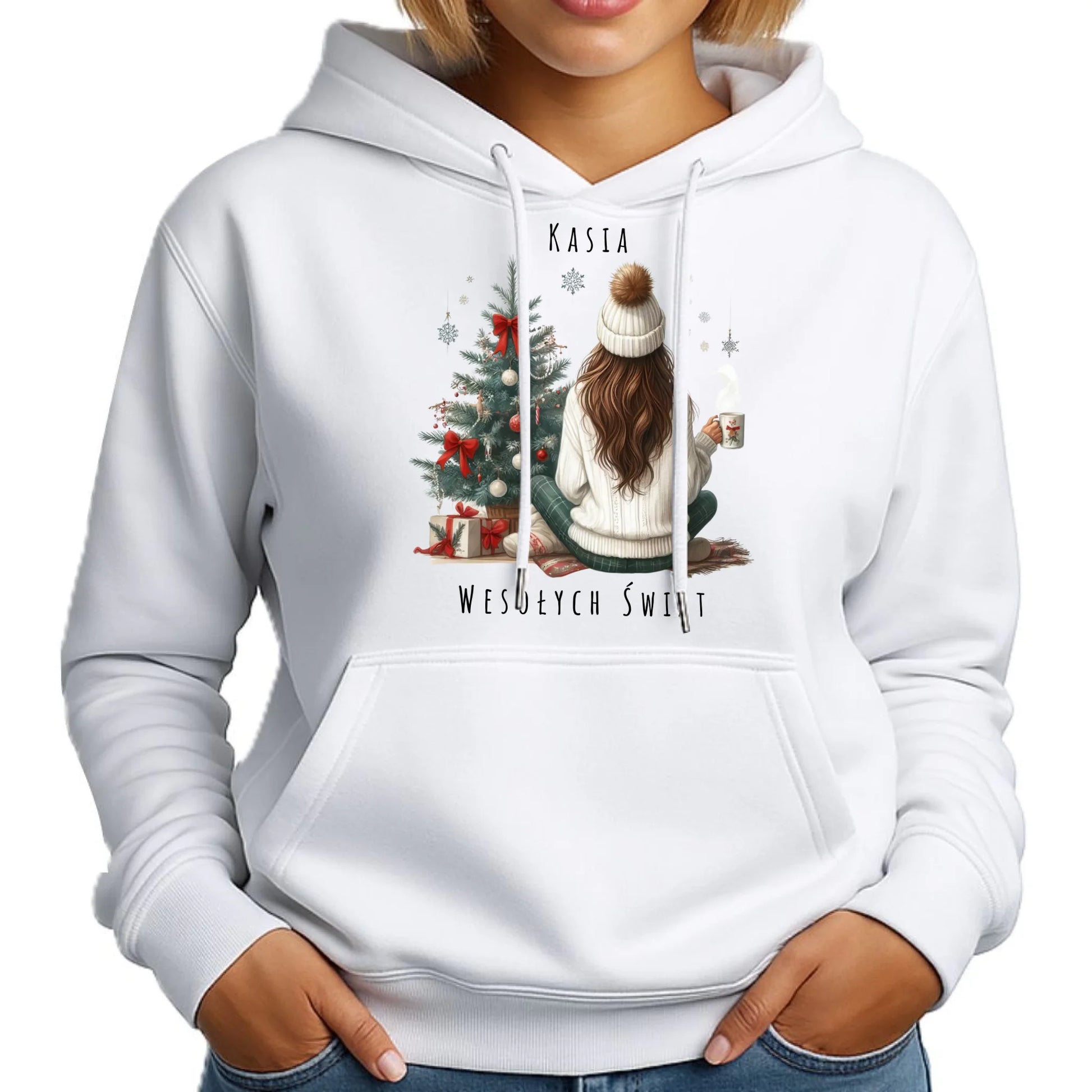 Love Winter | Świąteczna bluza damska z kapturem personalizacja BN15 - StoryCups.pl