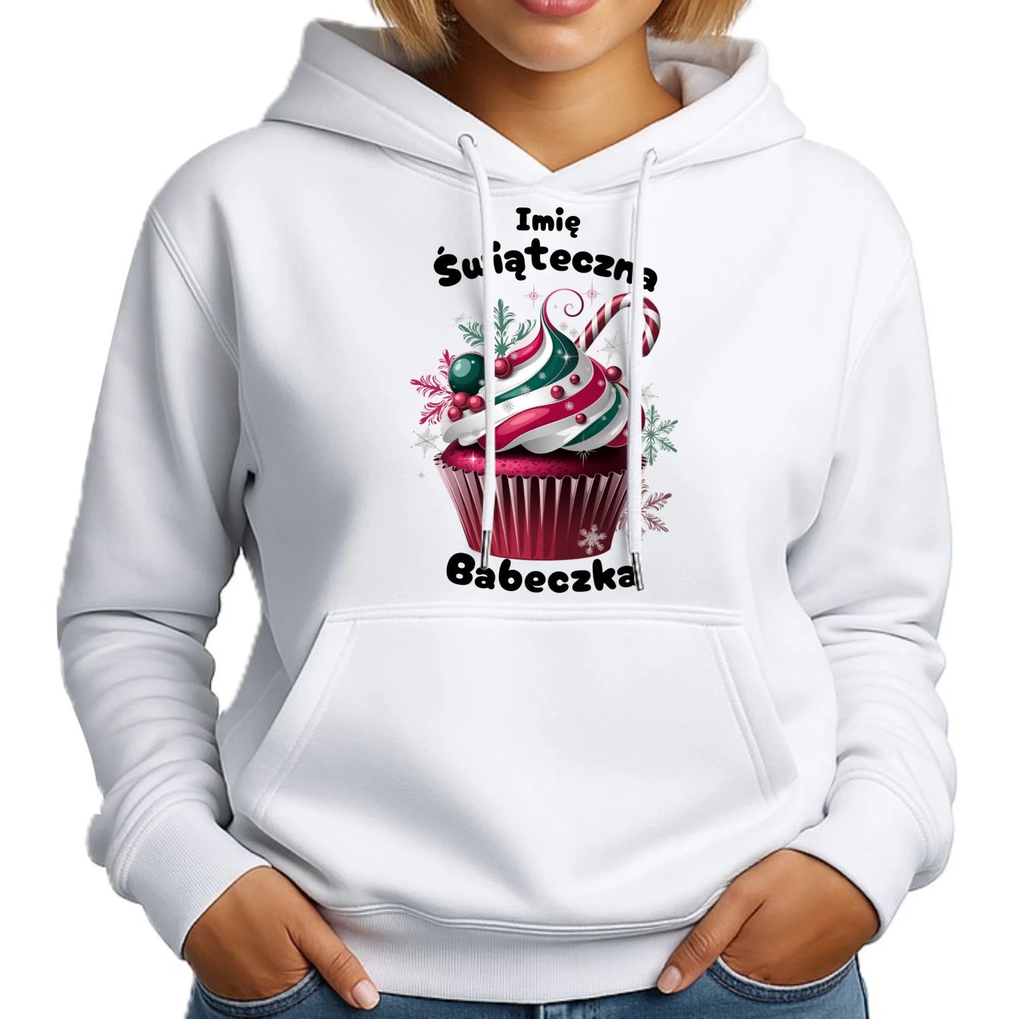 Świąteczna Babeczka | Świąteczna bluza damska z kapturem BN30 - StoryCups.pl