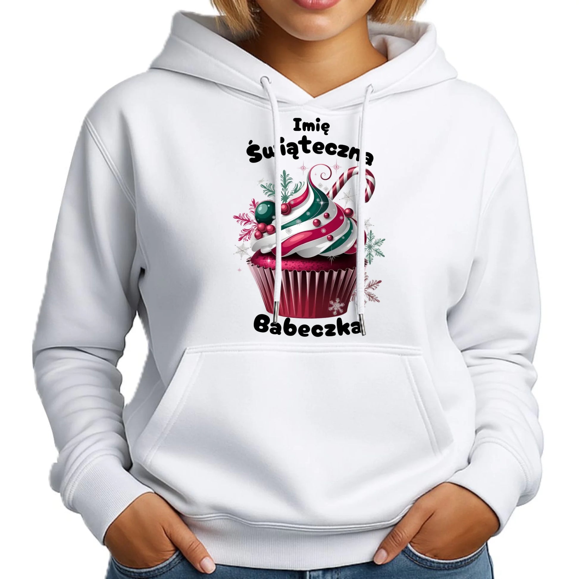 Świąteczna Babeczka | Świąteczna bluza damska z kapturem BN30 - StoryCups.pl