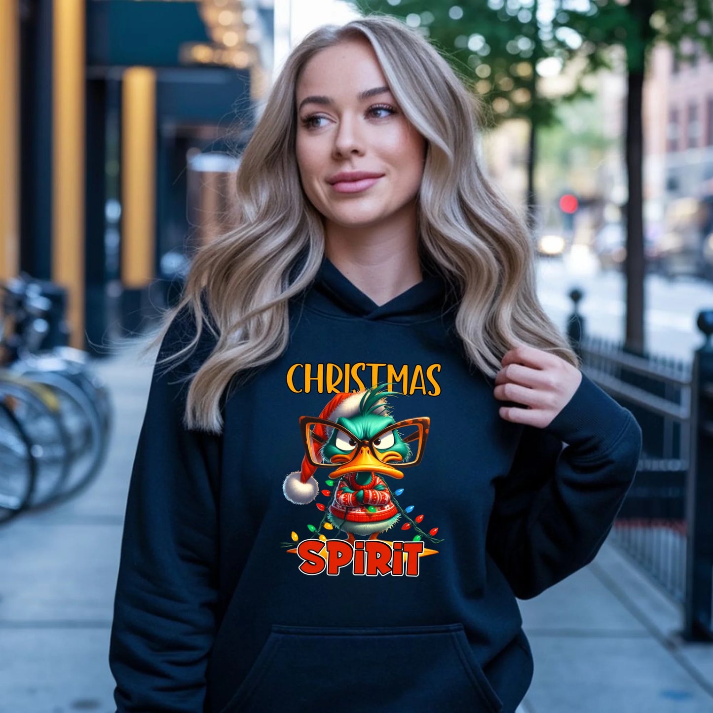 Christmas spirit | Świąteczna bluza damska z kapturem BN76 - StoryCups.pl