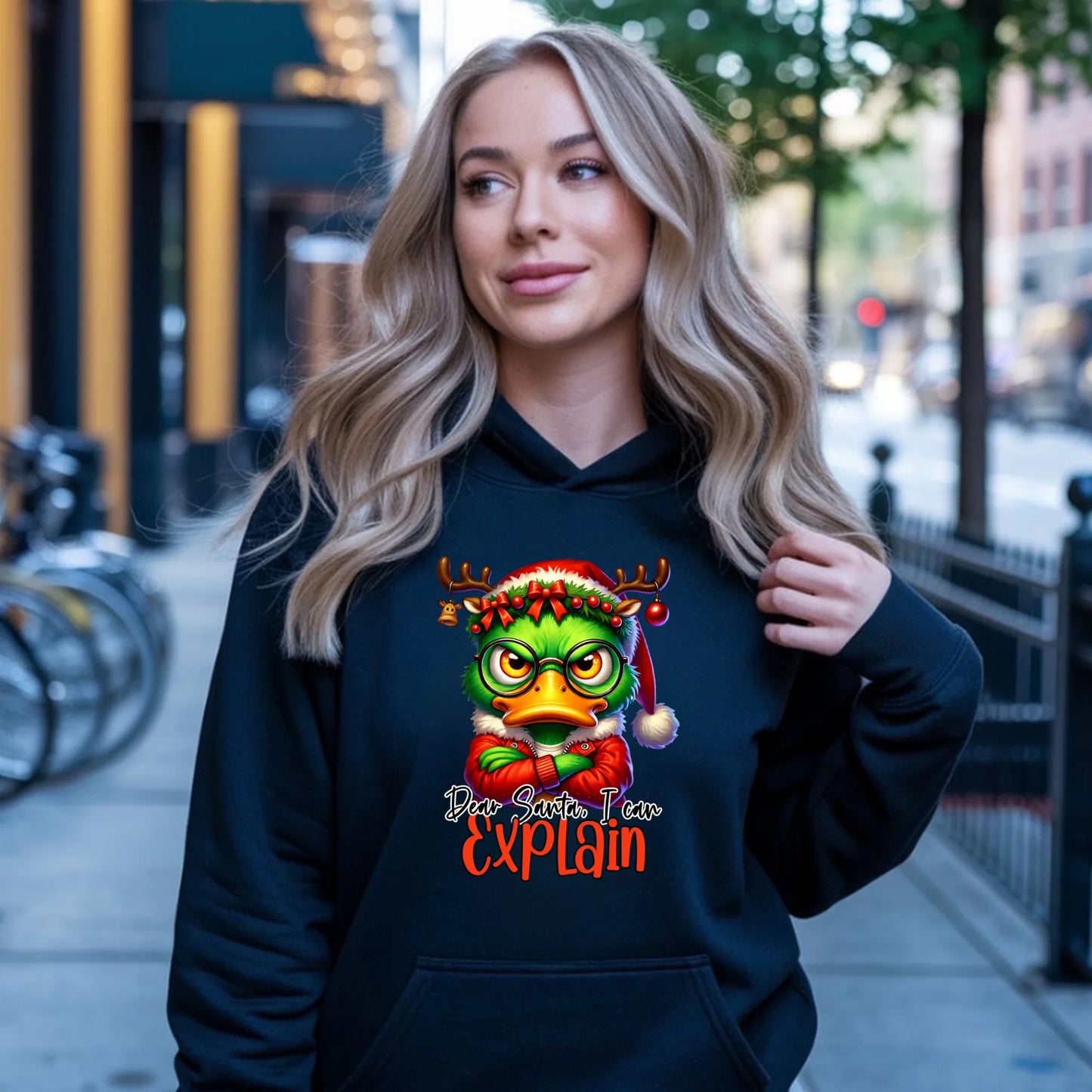 Mogę to wytłumaczyć | Świąteczna bluza damska z kapturem BN77 - StoryCups.pl