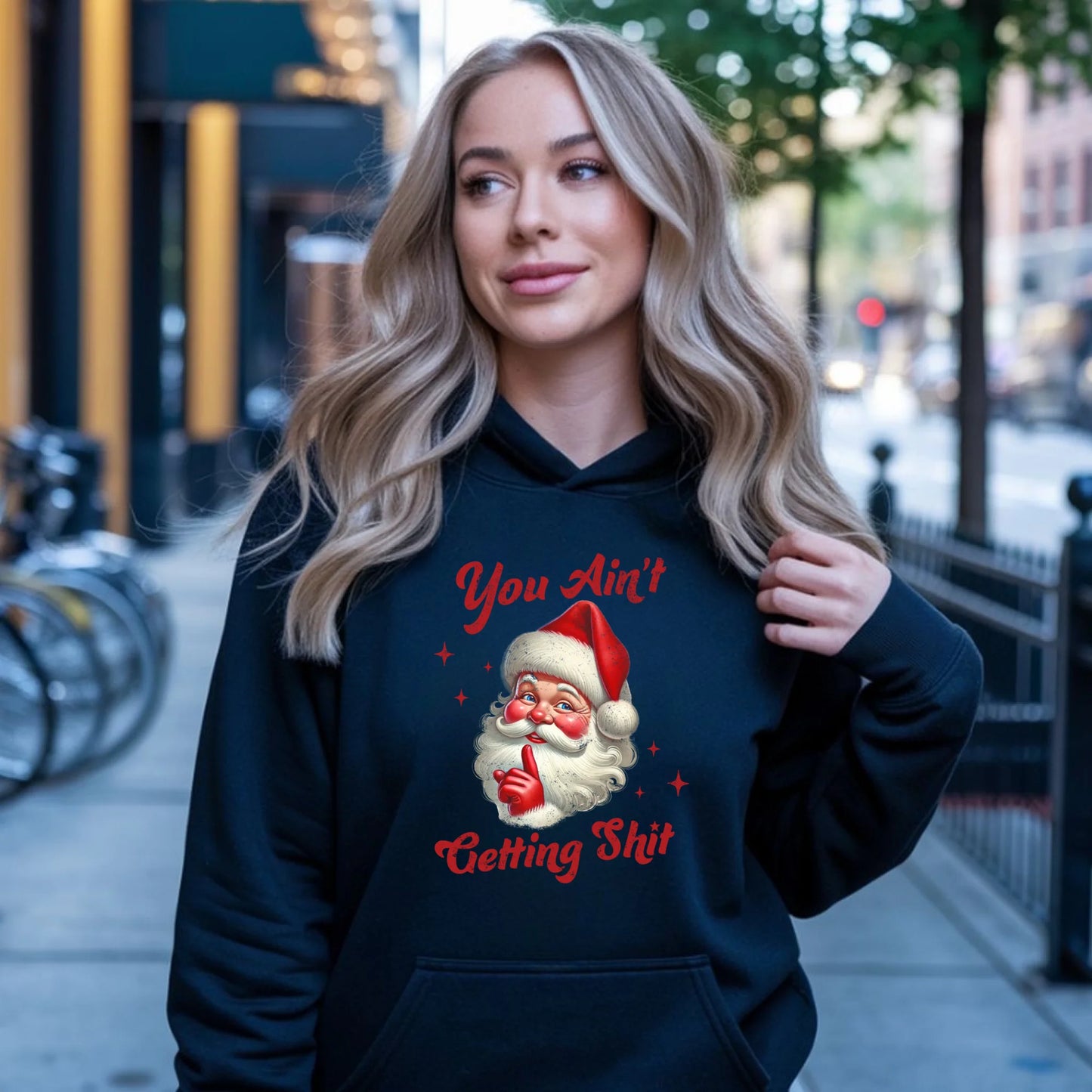 Nie dostaniesz nic | Świąteczna bluza damska z kapturem BN66 - StoryCups.pl