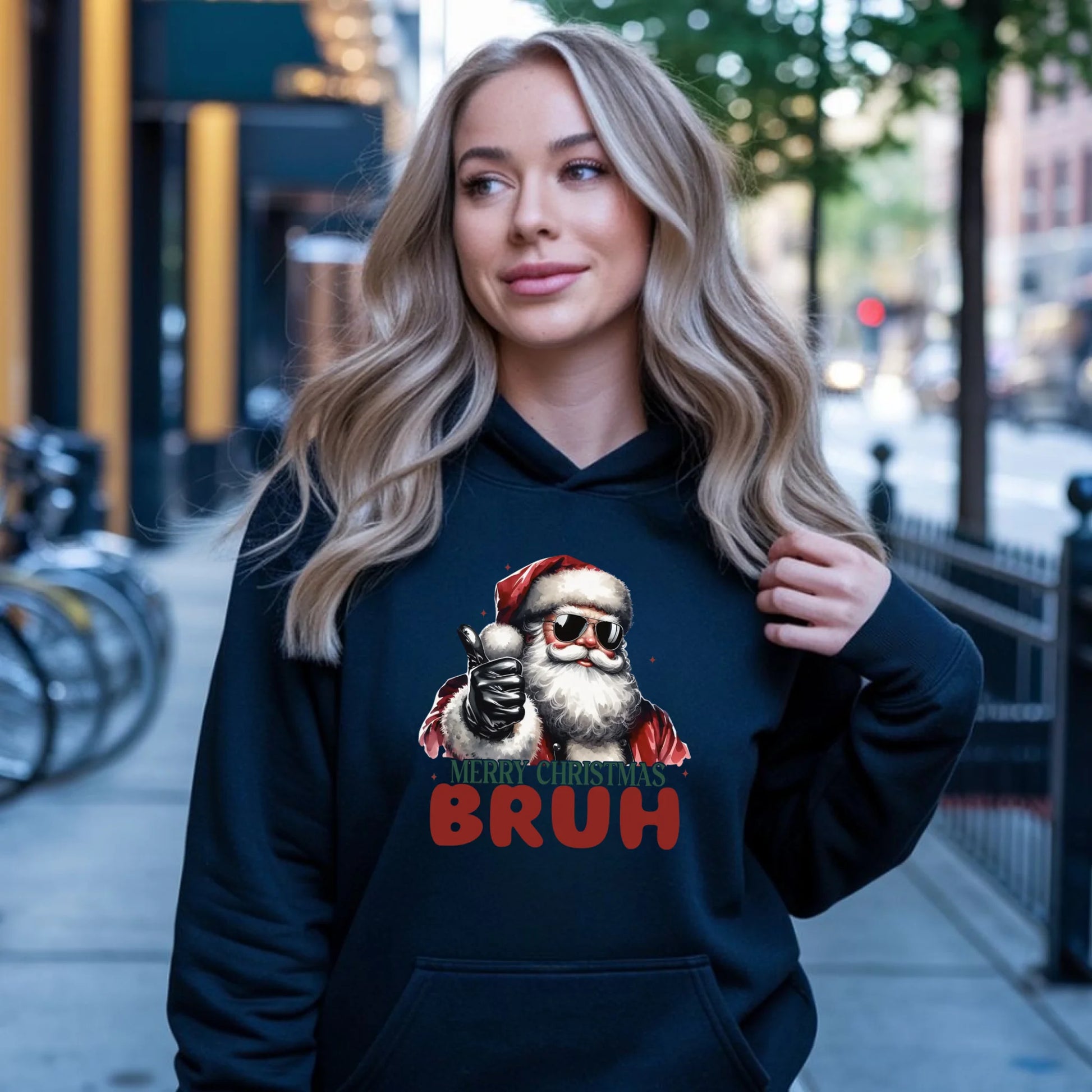 Merry Christmas Bruh | Świąteczna bluza damska z kapturem BN65 - StoryCups.pl