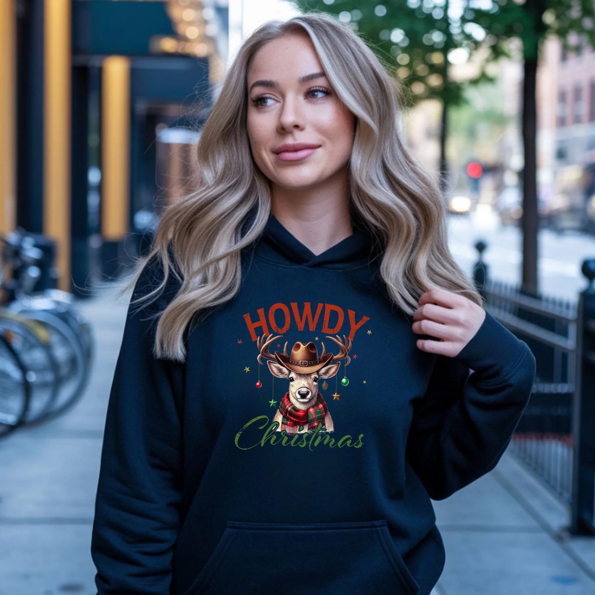 Howdy Christmas | Świąteczna bluza damska z kapturem BN54 - StoryCups.pl