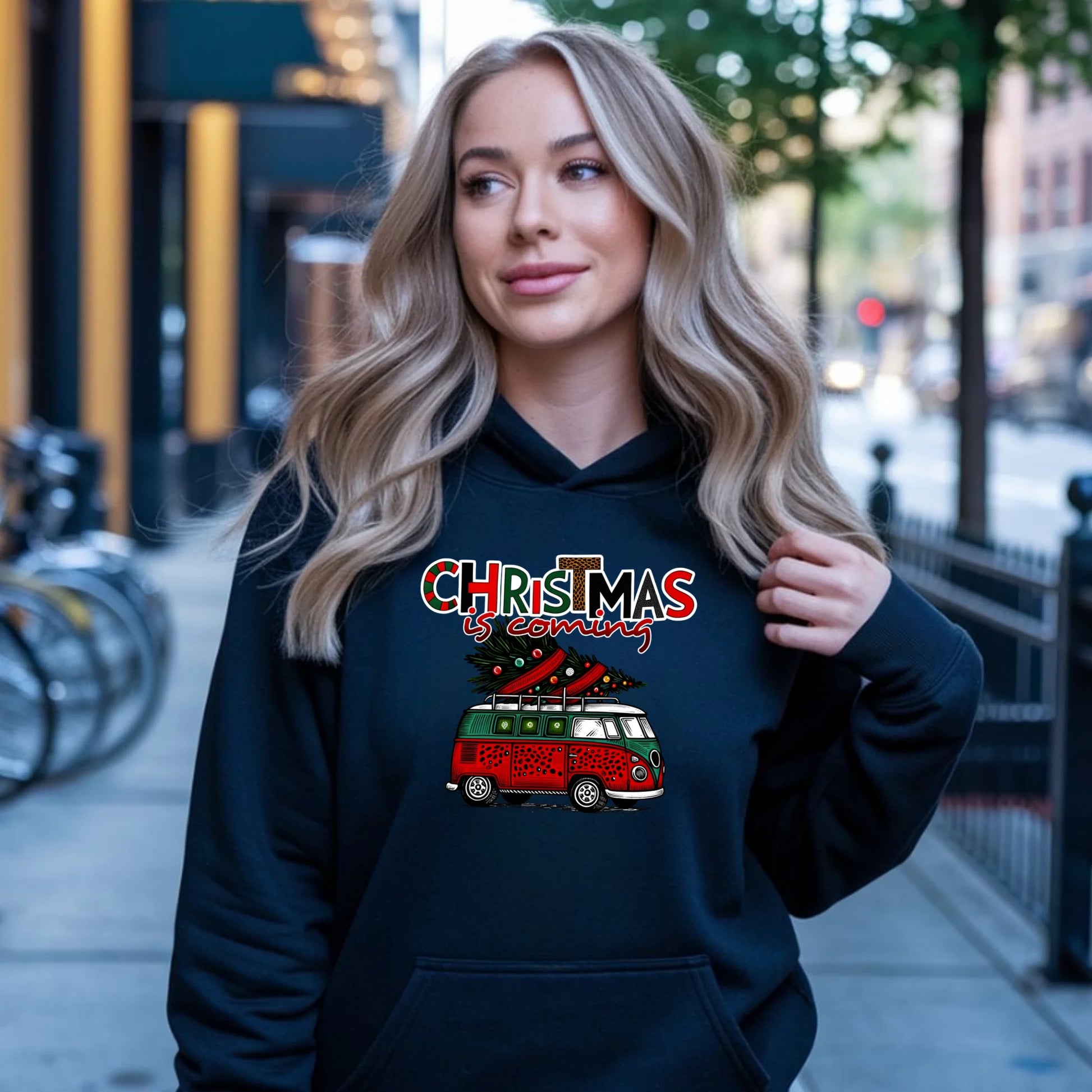 Christmas is coming | Świąteczna bluza damska z kapturem BN42 - StoryCups.pl