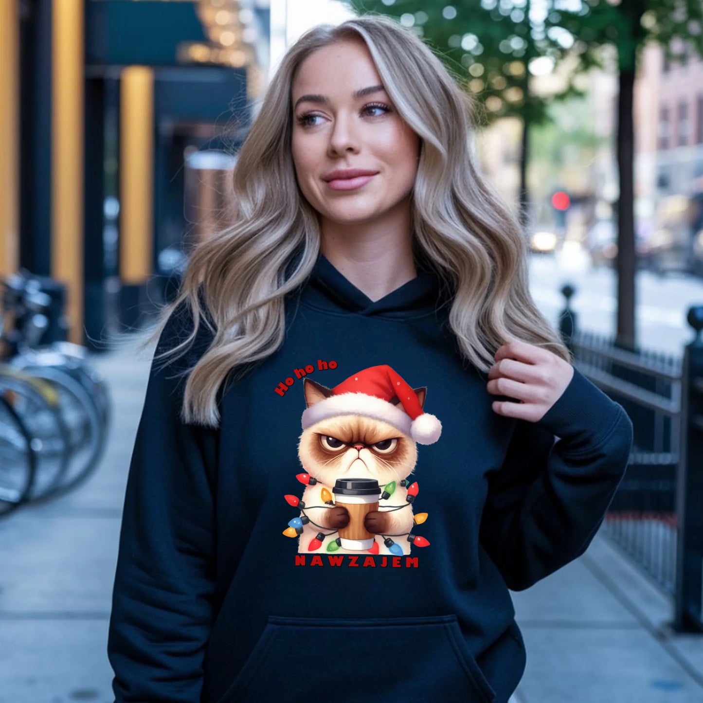 Nawzajem | Świąteczna bluza damska z kapturem BN33 - StoryCups.pl