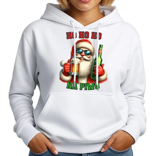 Ho ho ho na piwo | Świąteczna bluza damska z kapturem BN64 - StoryCups.pl
