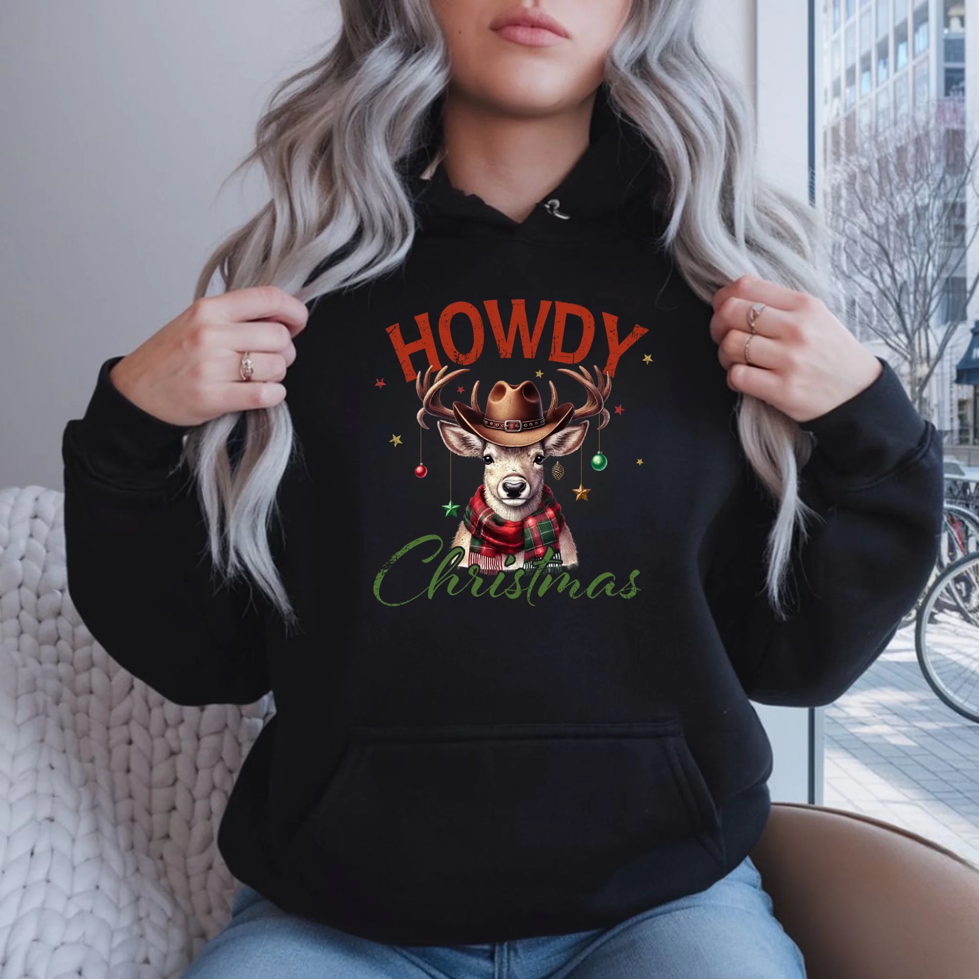 Howdy Christmas | Świąteczna bluza damska z kapturem BN54 - StoryCups.pl