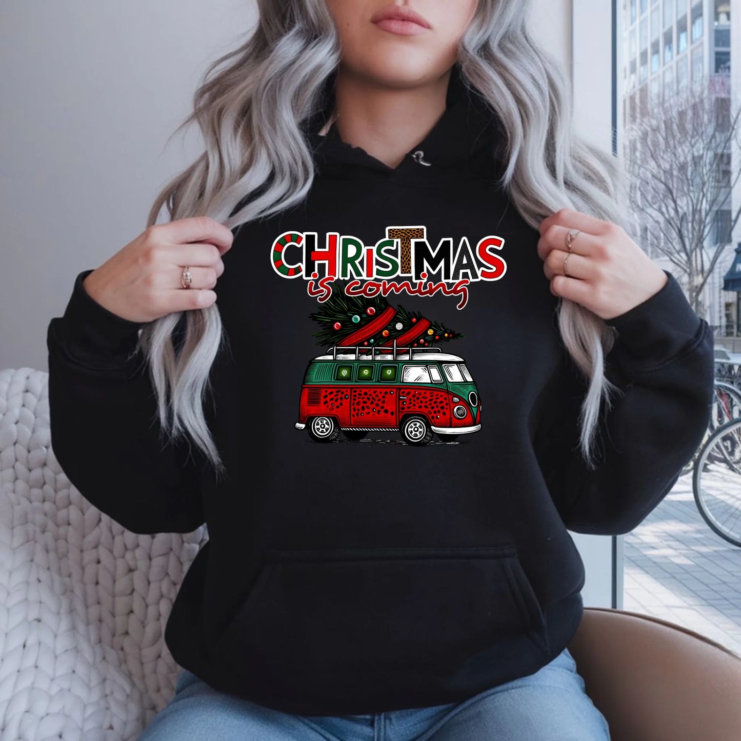 Christmas is coming | Świąteczna bluza damska z kapturem BN42 - StoryCups.pl