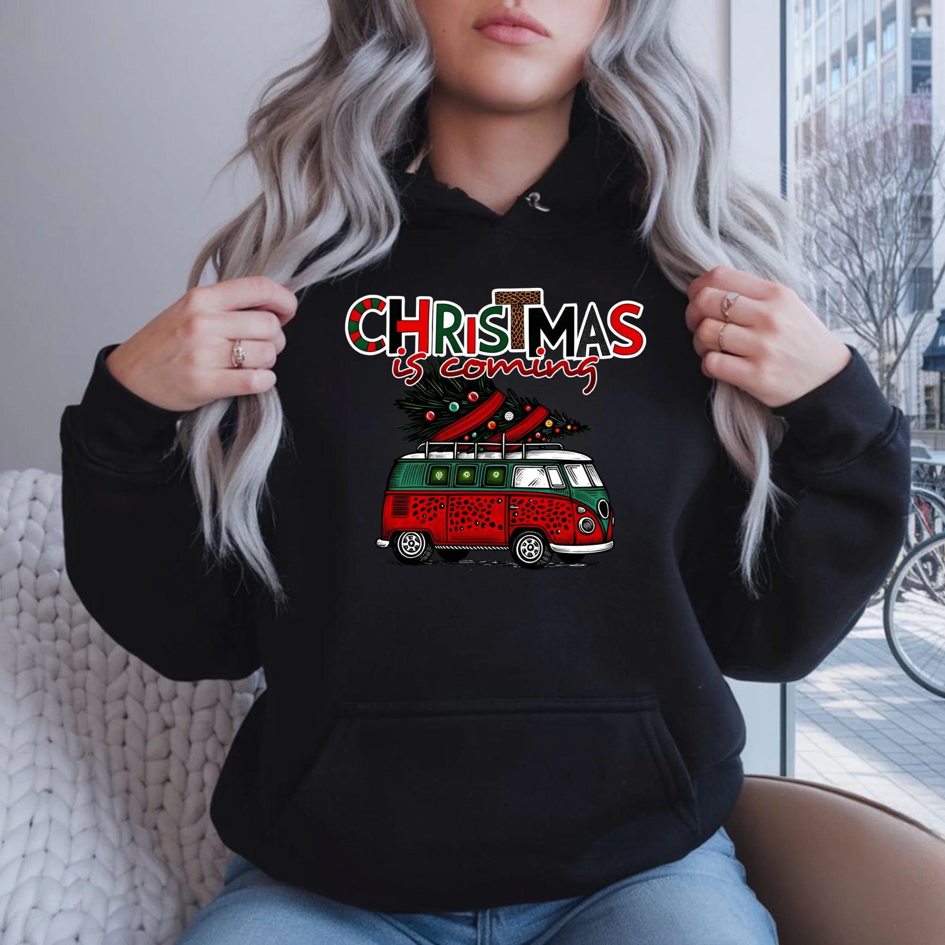 Christmas is coming | Świąteczna bluza damska z kapturem BN42 - StoryCups.pl