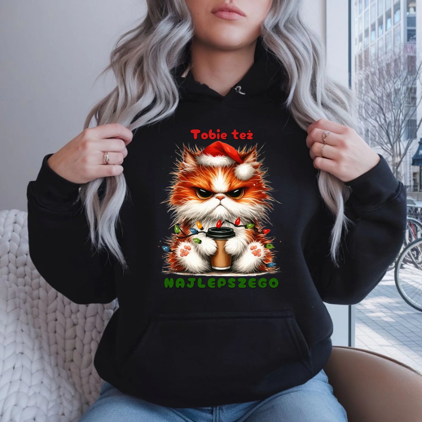 Najlepszego | Świąteczna bluza damska z kapturem BN32 - StoryCups.pl
