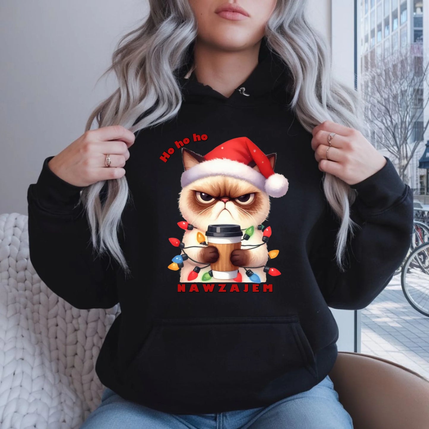 Nawzajem | Świąteczna bluza damska z kapturem BN33 - StoryCups.pl