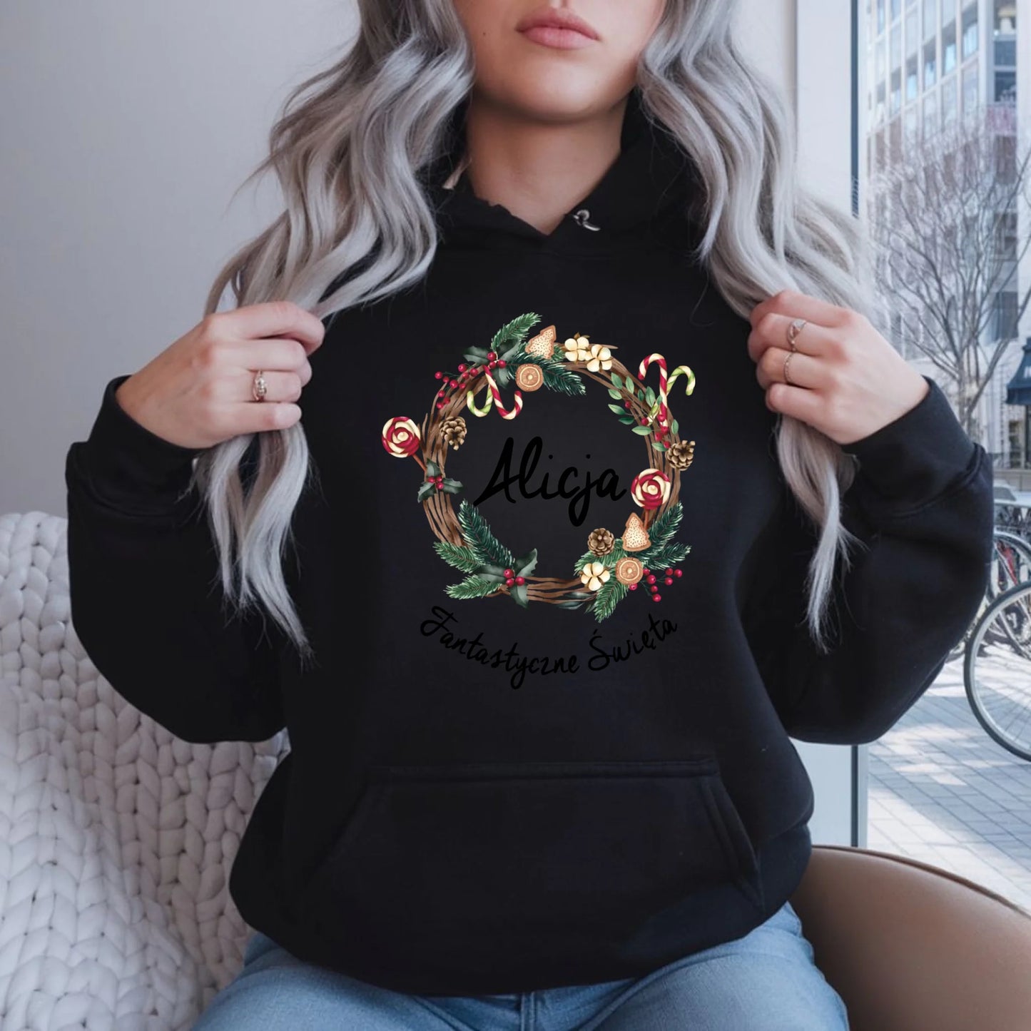 Fantastyczne Święta | Świąteczna bluza damska z kapturem na prezent BN14 - StoryCups.pl