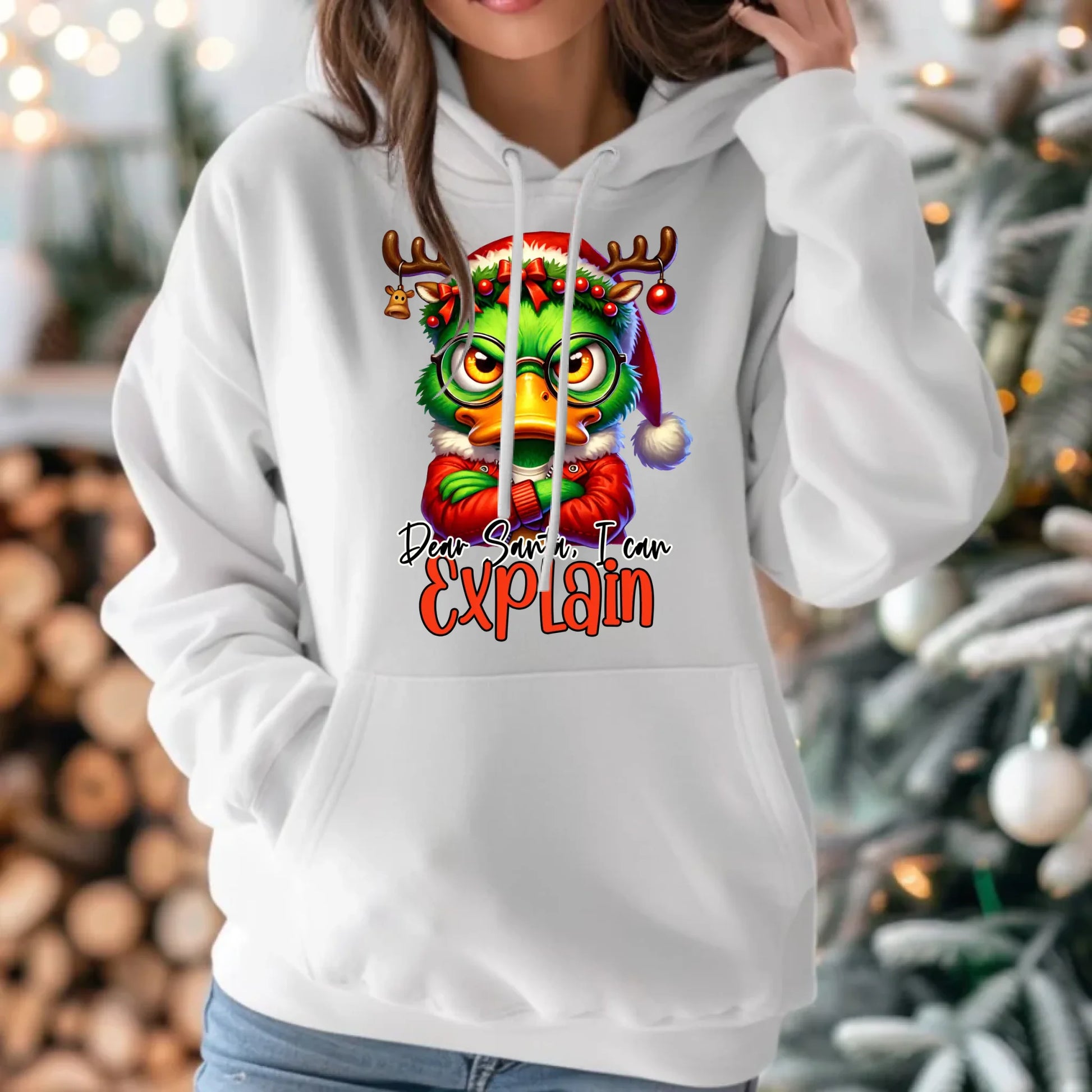 Mogę to wytłumaczyć | Świąteczna bluza damska z kapturem BN77 - StoryCups.pl