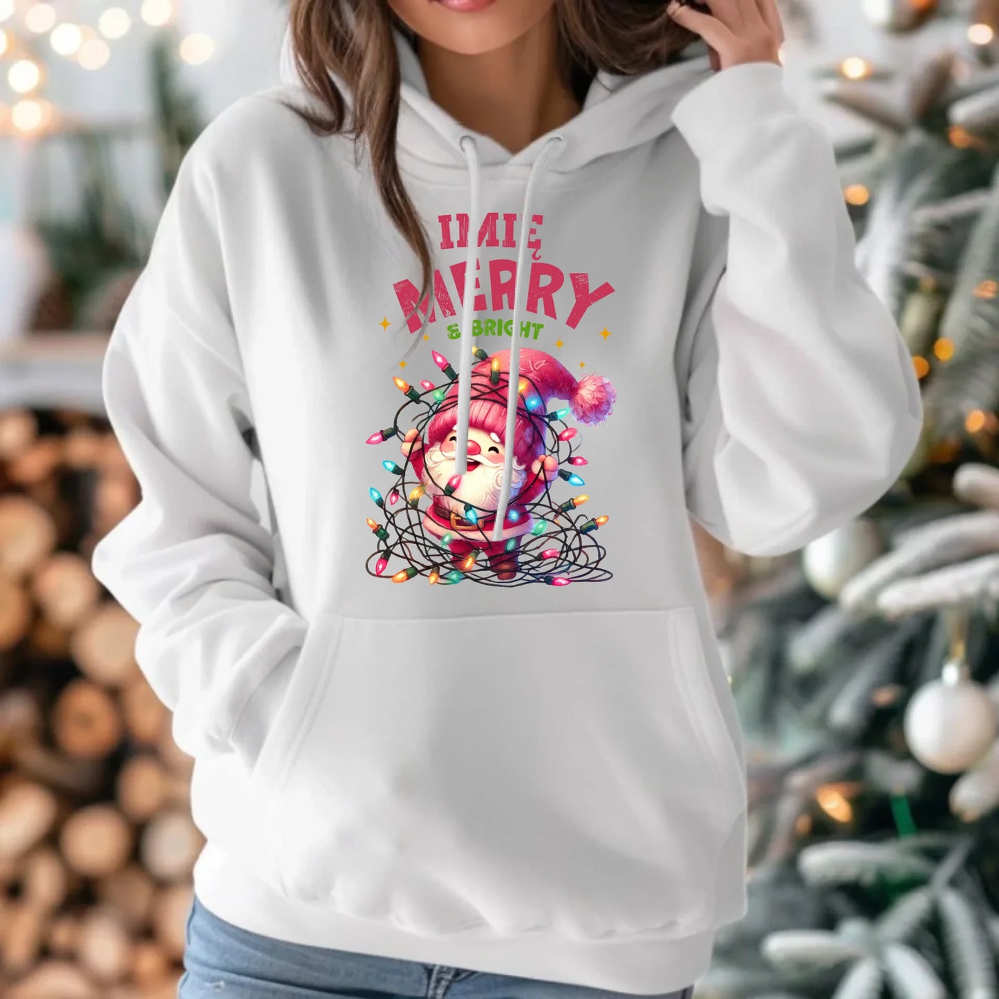 Radosnych Świąt | Personalizowana świąteczna bluza damska z kapturem BN58 - StoryCups.pl