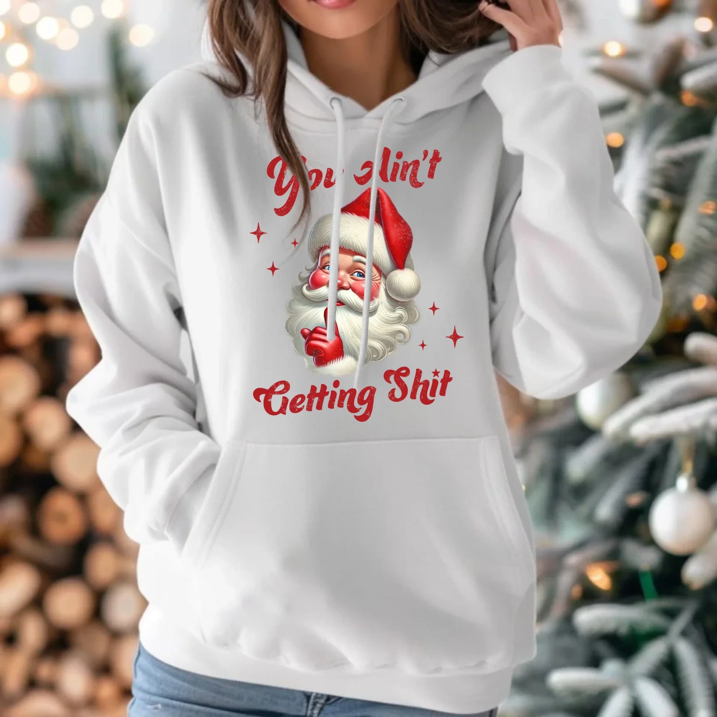 Nie dostaniesz nic | Świąteczna bluza damska z kapturem BN66 - StoryCups.pl