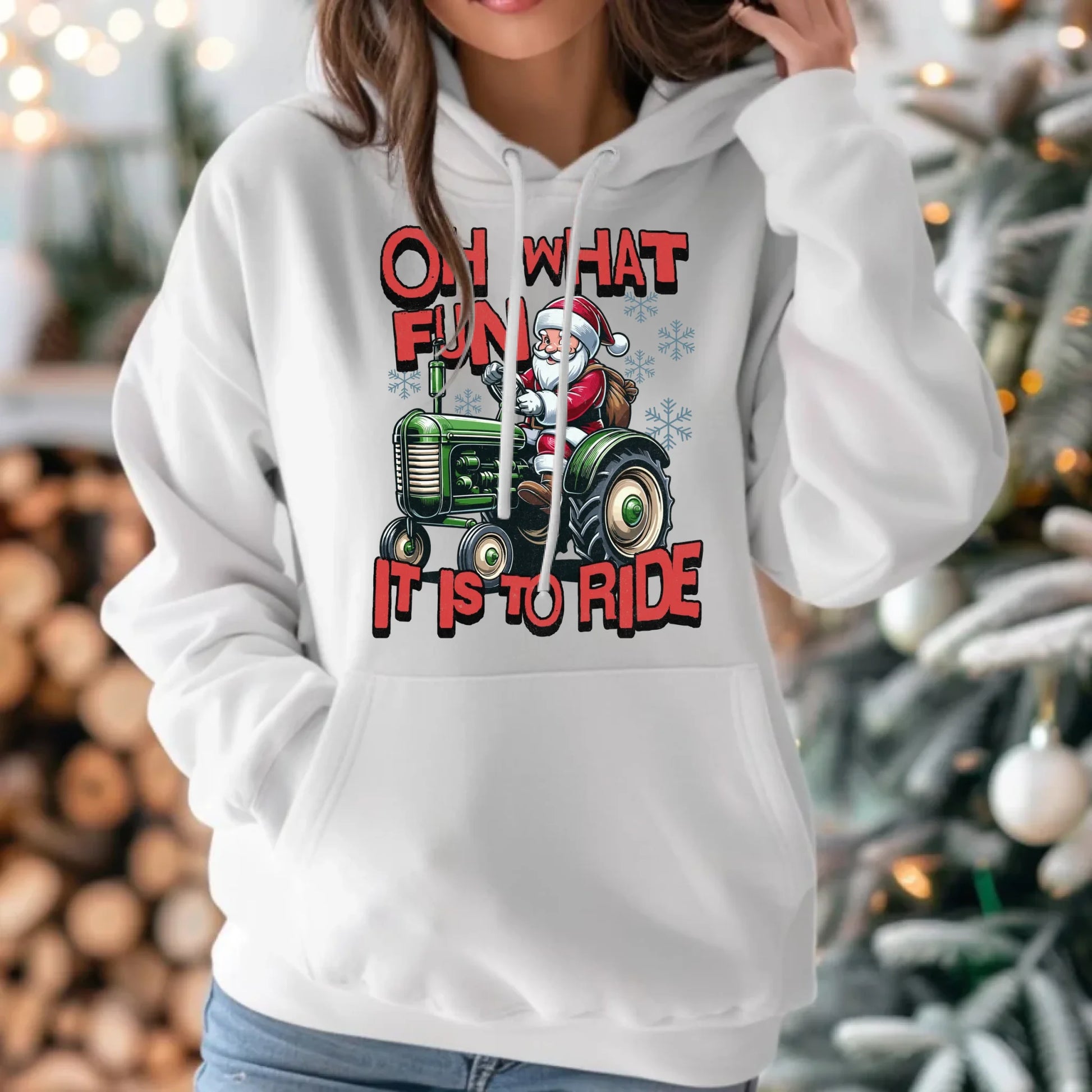 Oh what fun it is to ride | Świąteczna bluza damska z kapturem BN48 - StoryCups.pl