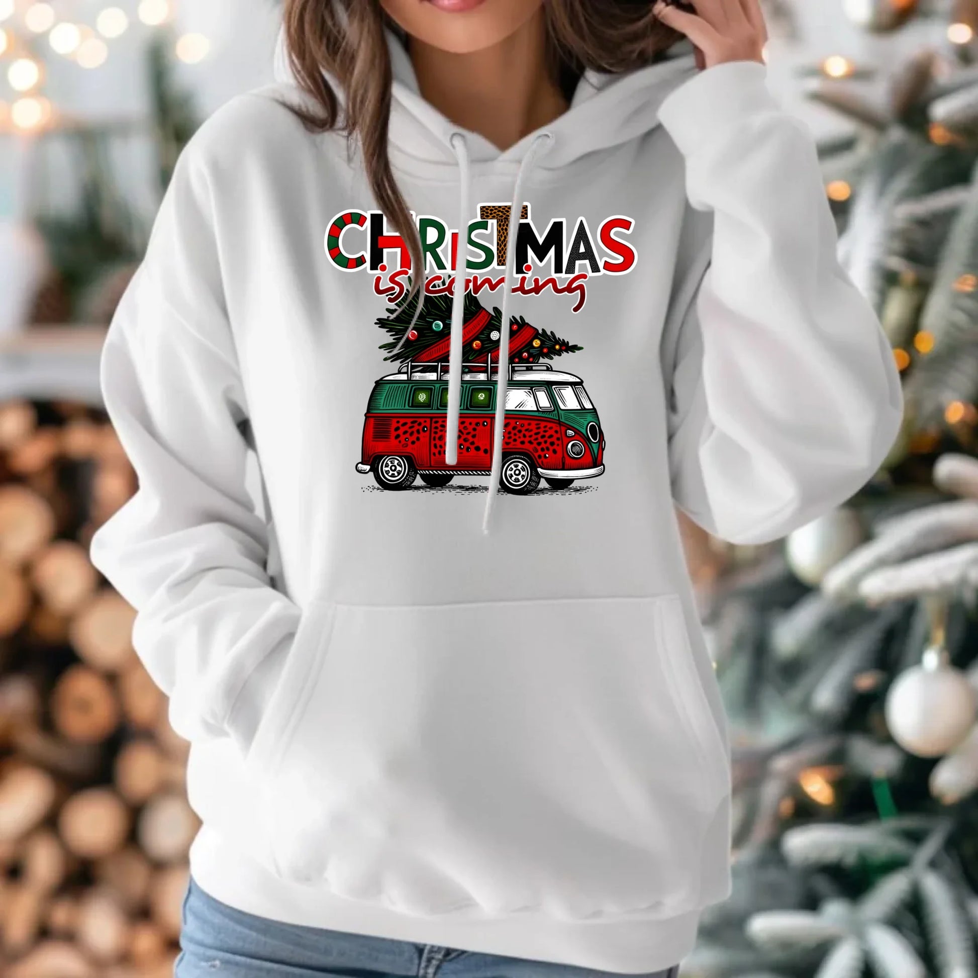 Christmas is coming | Świąteczna bluza damska z kapturem BN42 - StoryCups.pl