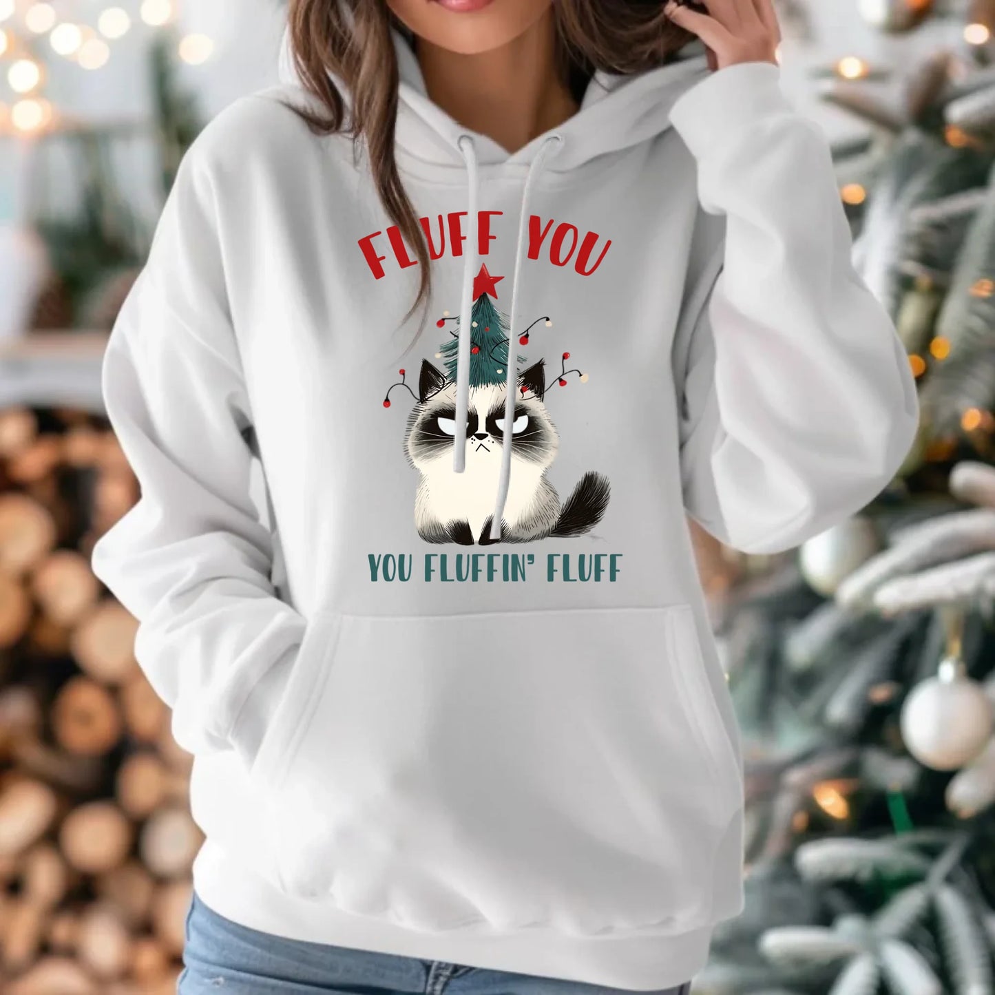 Fluff You | Świąteczna bluza damska z kapturem BN10 - StoryCups.pl