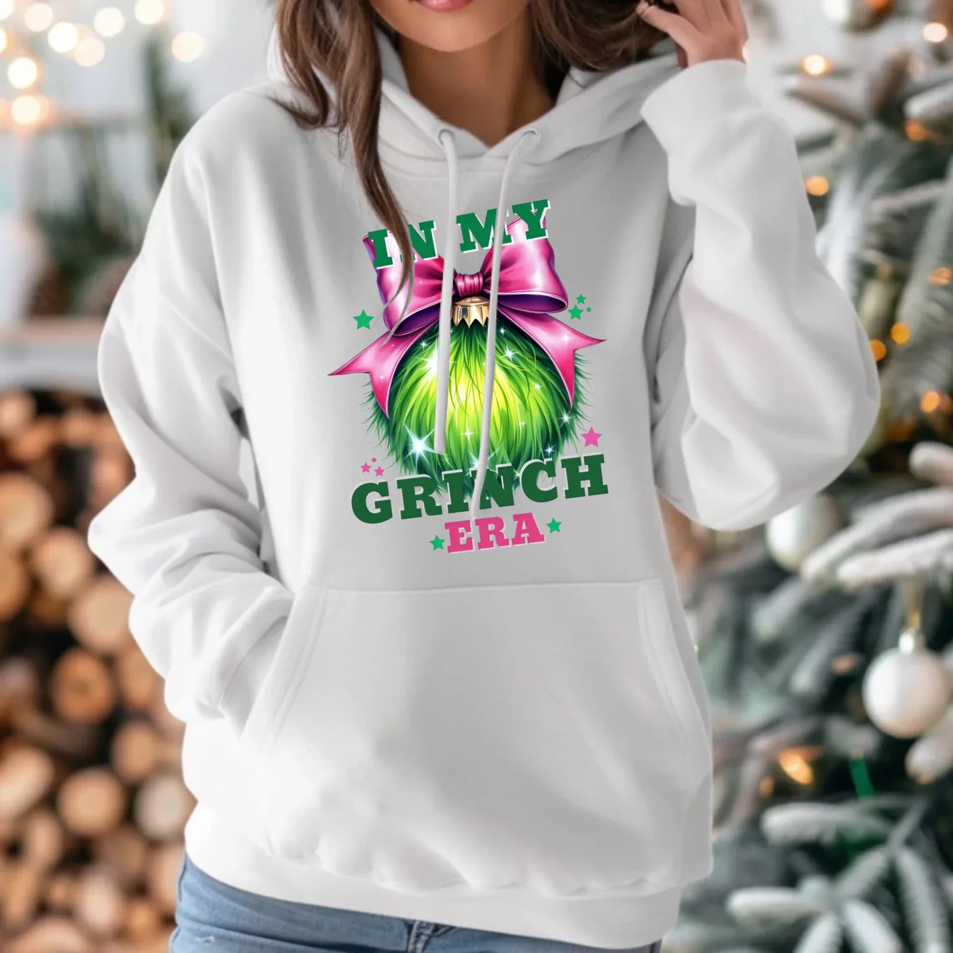 In my Grinch era | Świąteczna bluza damska z kapturem BN26 - StoryCups.pl