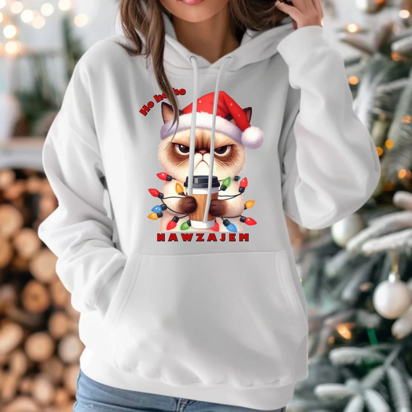 Nawzajem | Świąteczna bluza damska z kapturem BN33 - StoryCups.pl