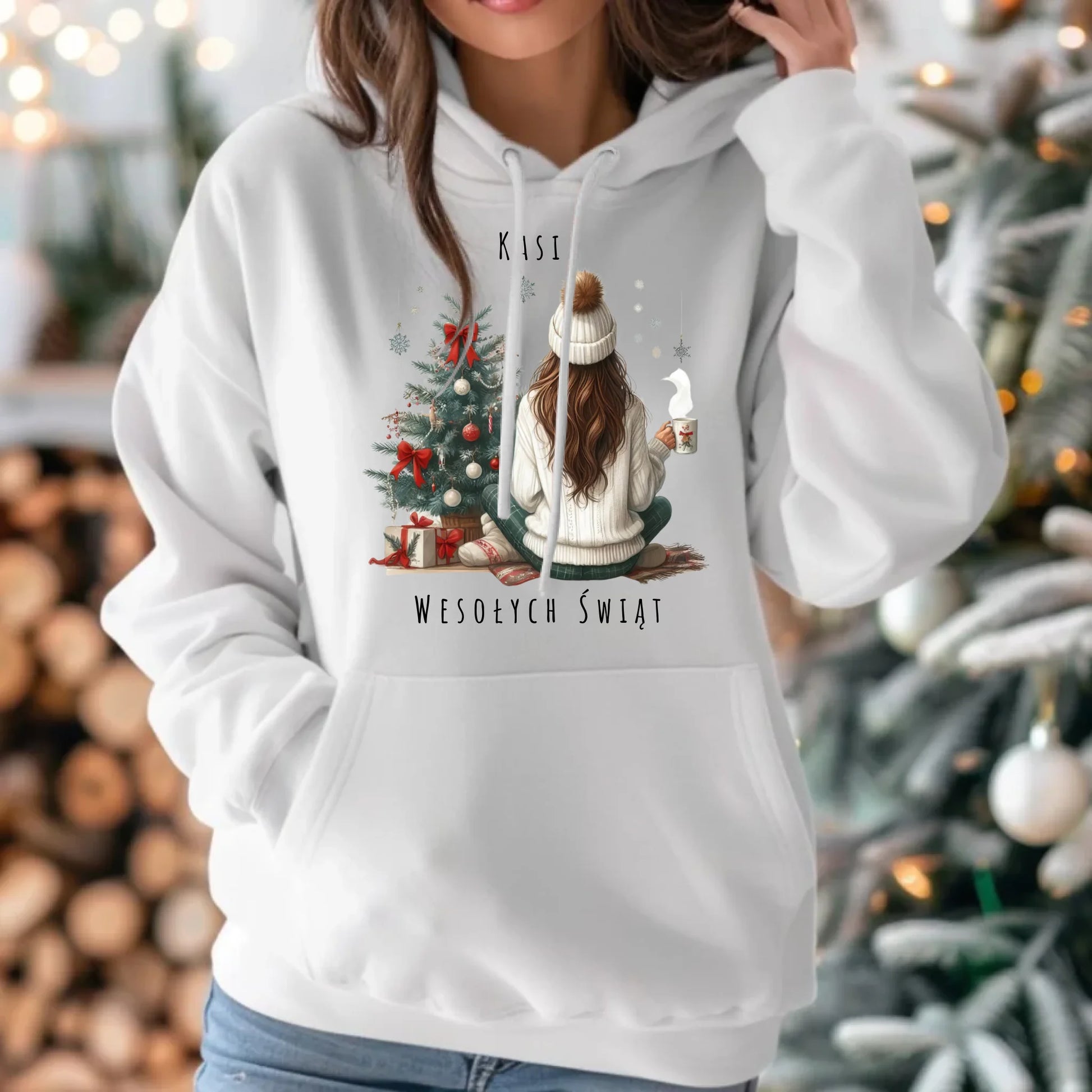 Love Winter | Świąteczna bluza damska z kapturem personalizacja BN15 - StoryCups.pl