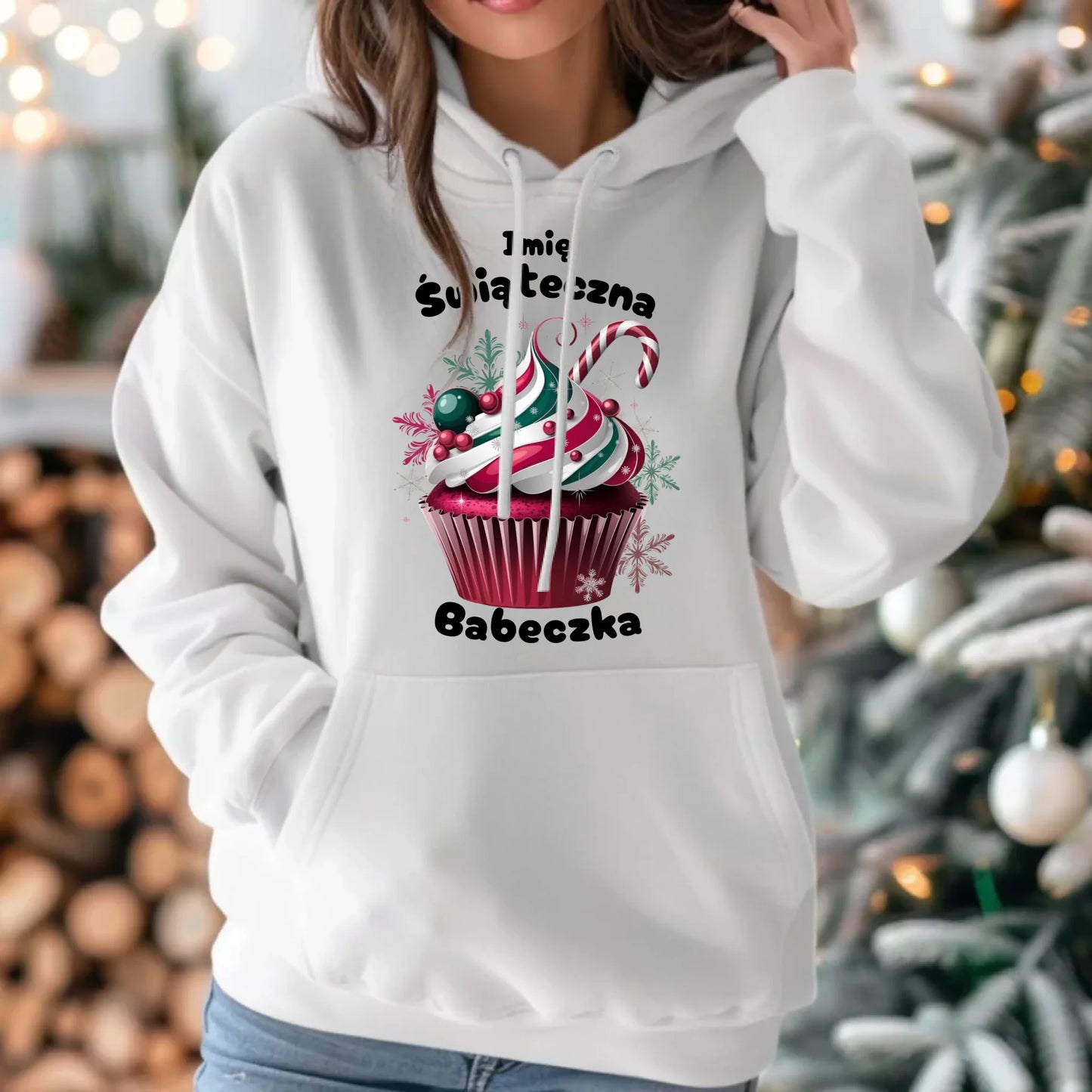 Świąteczna Babeczka | Świąteczna bluza damska z kapturem BN30 - StoryCups.pl