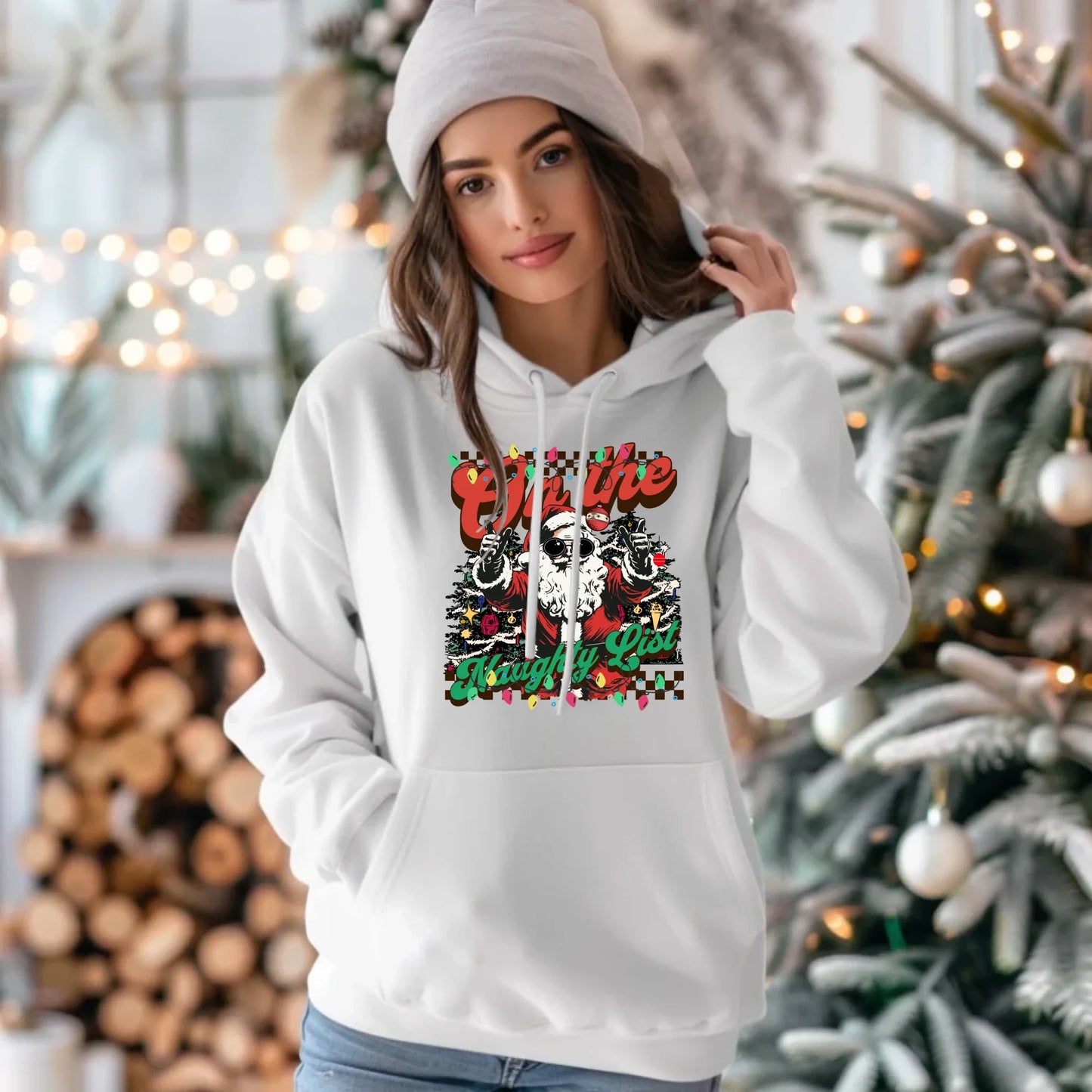 Na liście niegrzecznych | Świąteczna bluza damska z kapturem BN50 - StoryCups.pl
