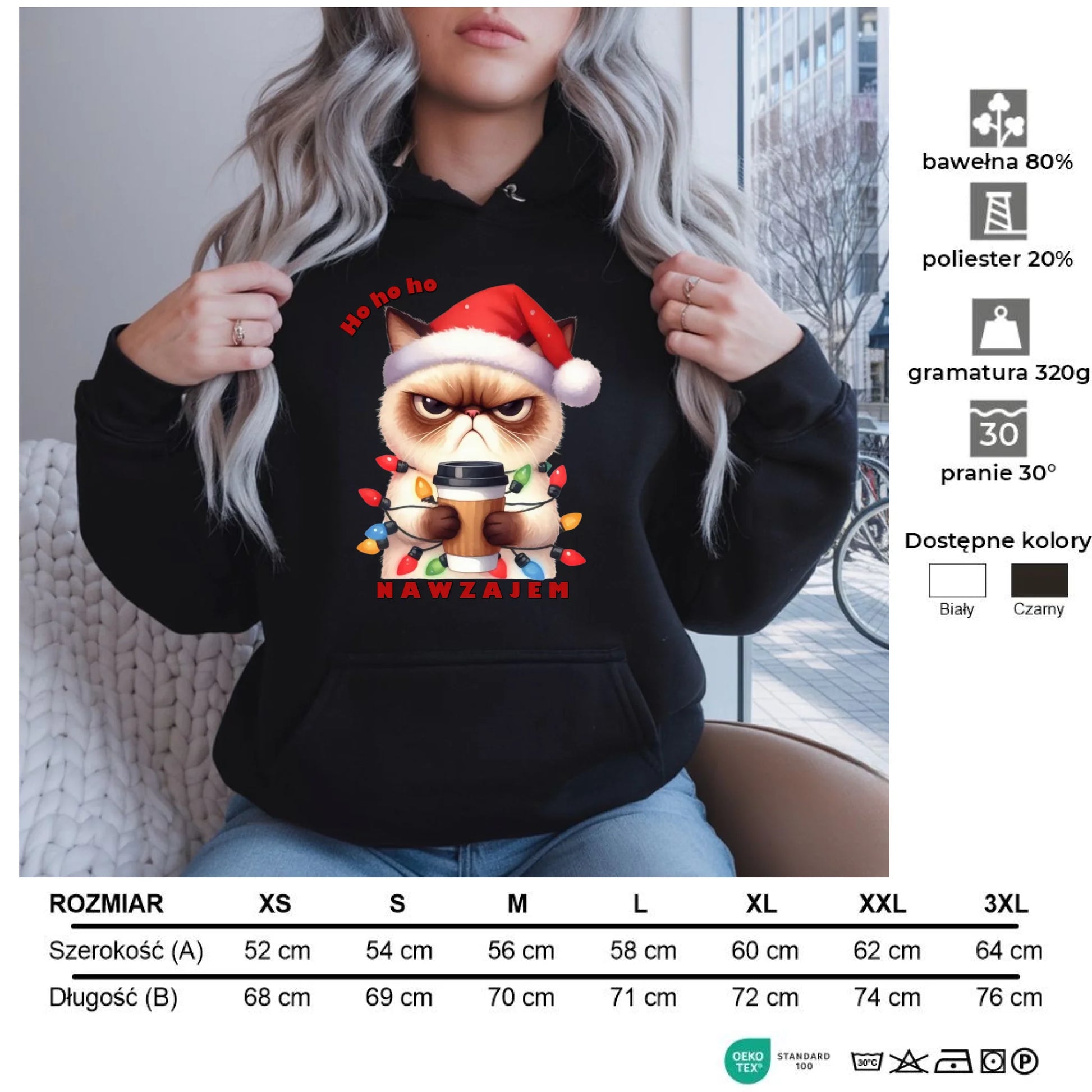 Nawzajem | Świąteczna bluza damska z kapturem BN33 - StoryCups.pl