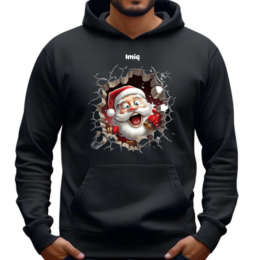 Mikołajek 3D | Personalizowana świąteczna bluza męska z kapturem BN85 - StoryCups.pl