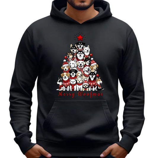 Merry woofmas | Świąteczna bluza męska z kapturem BN90 - StoryCups.pl
