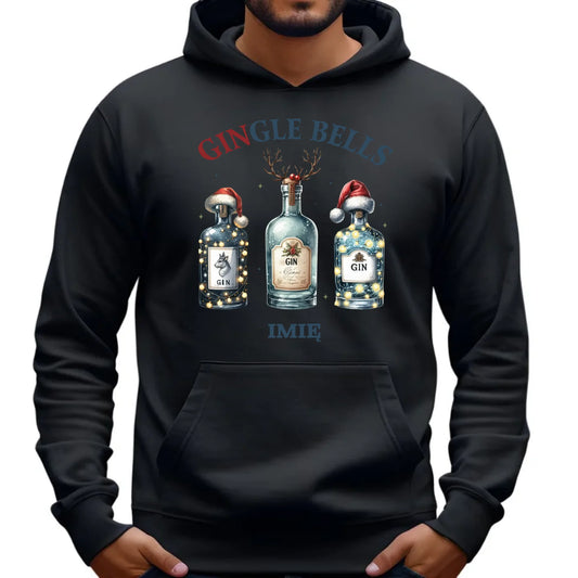Gingle bells | Personalizowana świąteczna bluza męska z kapturem BN68 - StoryCups.pl