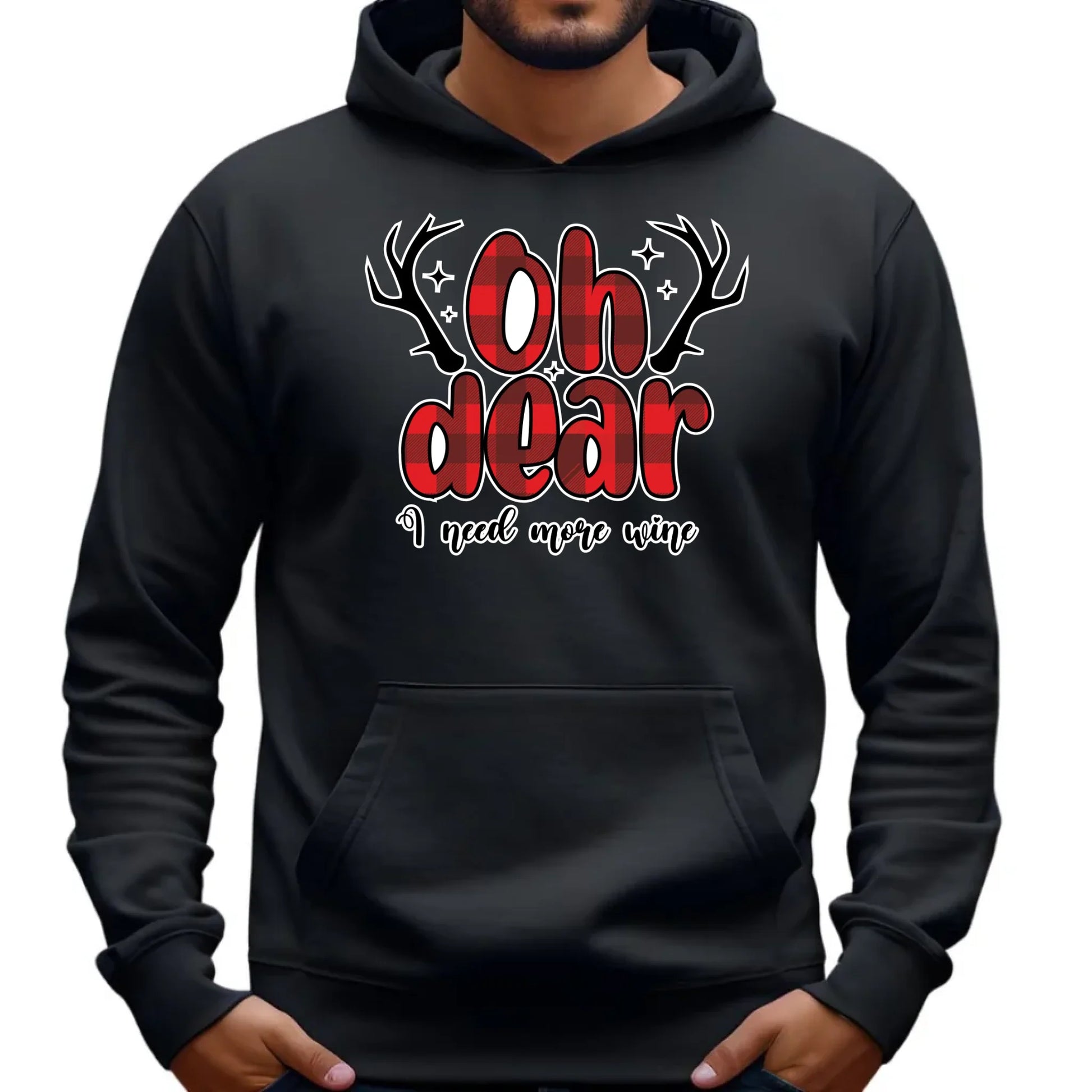 Potrzebuję więcej wina | Świąteczna bluza męska z kapturem BN63 - StoryCups.pl