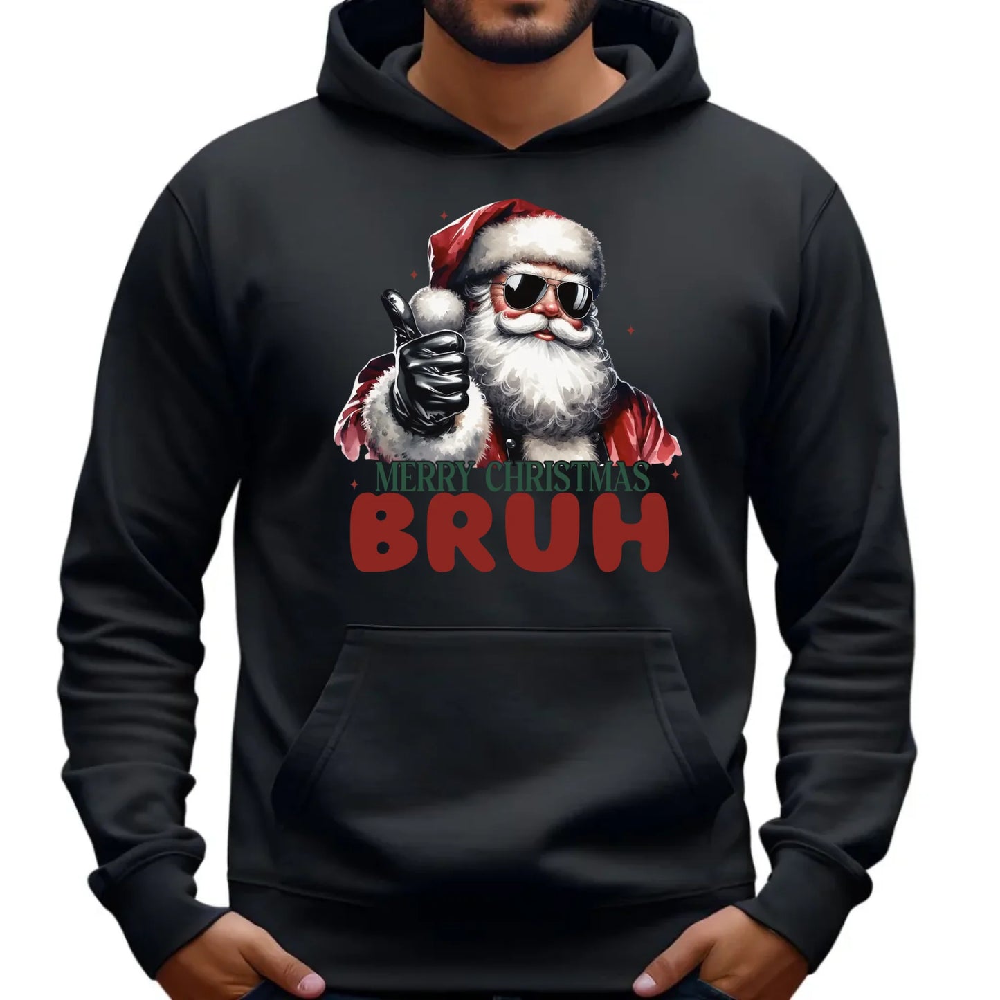 Merry Christmas Bruh | Świąteczna bluza męska z kapturem BN65 - StoryCups.pl