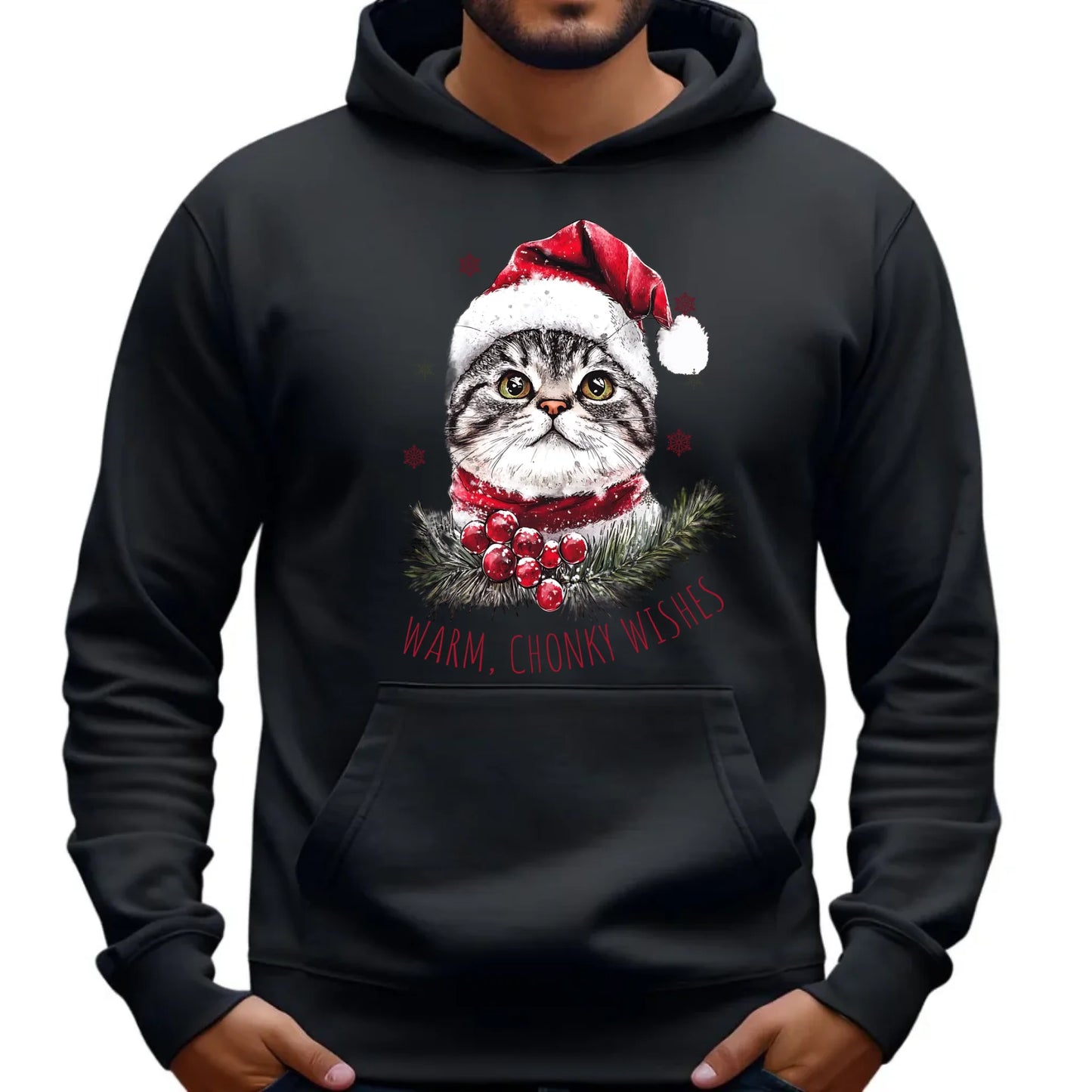 Warm, Chonky Wishes | Świąteczna bluza męska z kapturem BN36 - StoryCups.pl