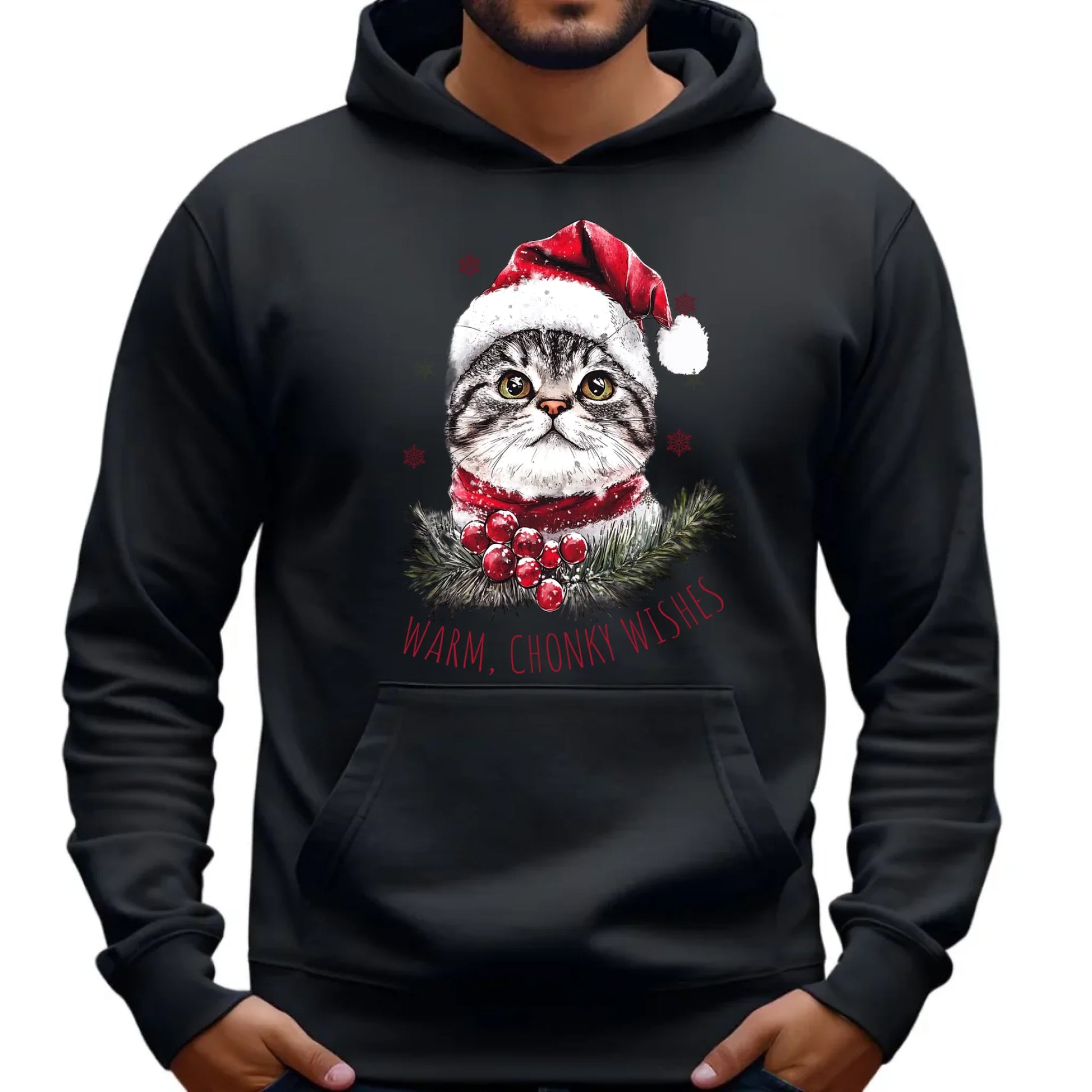 Warm, Chonky Wishes | Świąteczna bluza męska z kapturem BN36 - StoryCups.pl