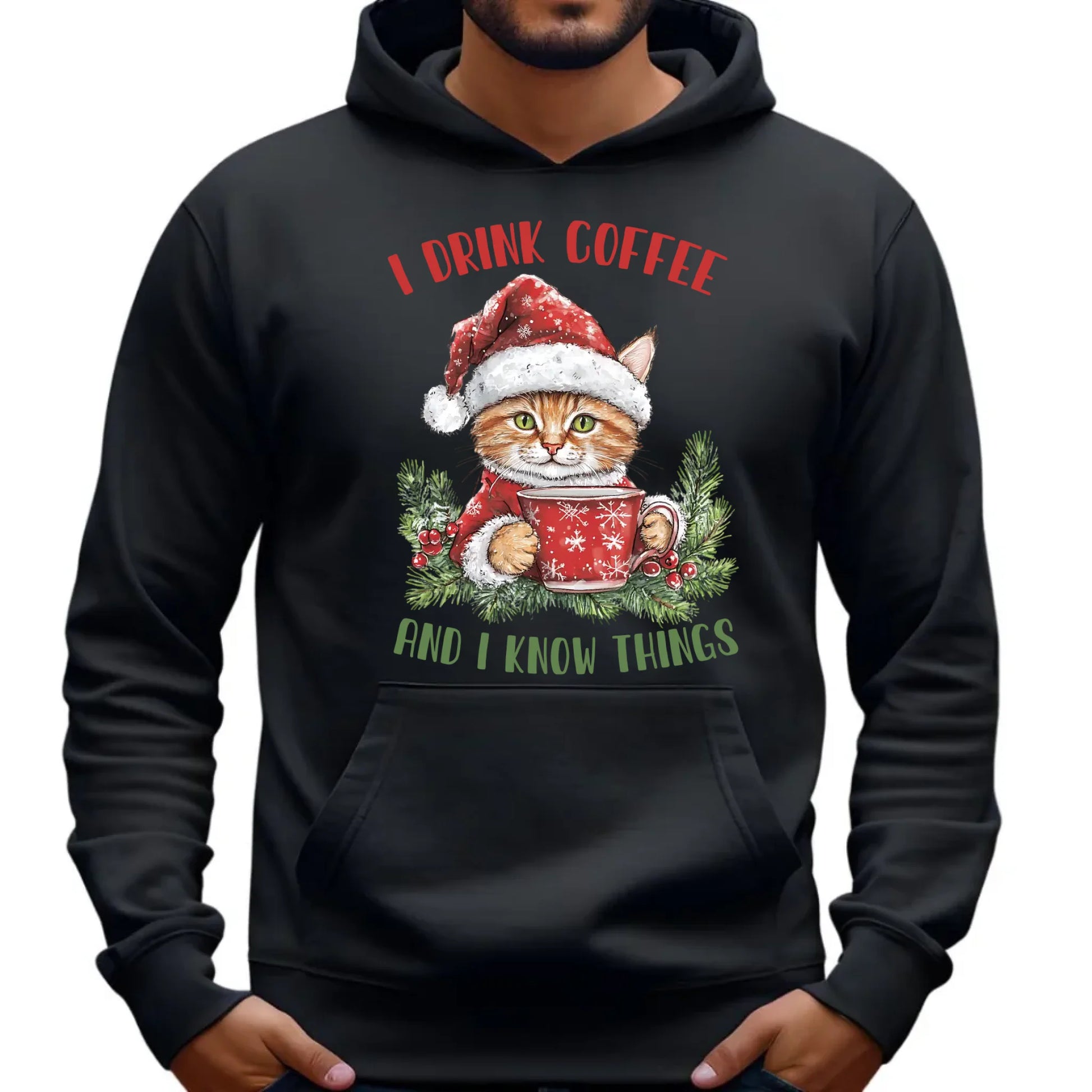 I drink coffee and I know things | Świąteczna bluza męska z kapturem BN39 - StoryCups.pl