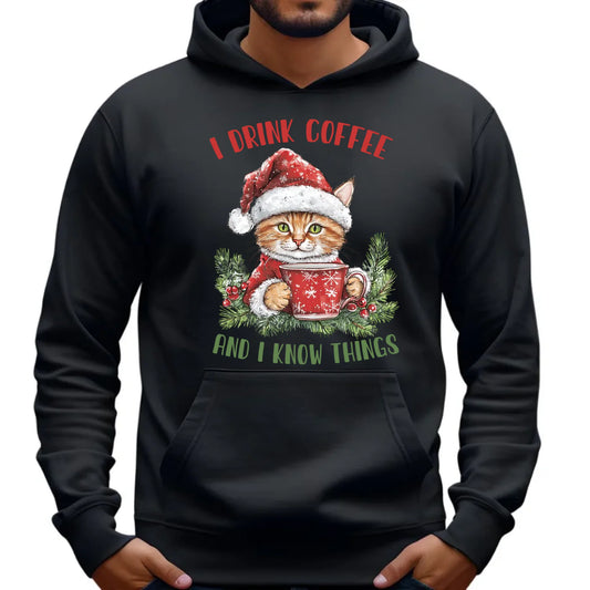 I drink coffee and I know things | Świąteczna bluza męska z kapturem BN39 - StoryCups.pl