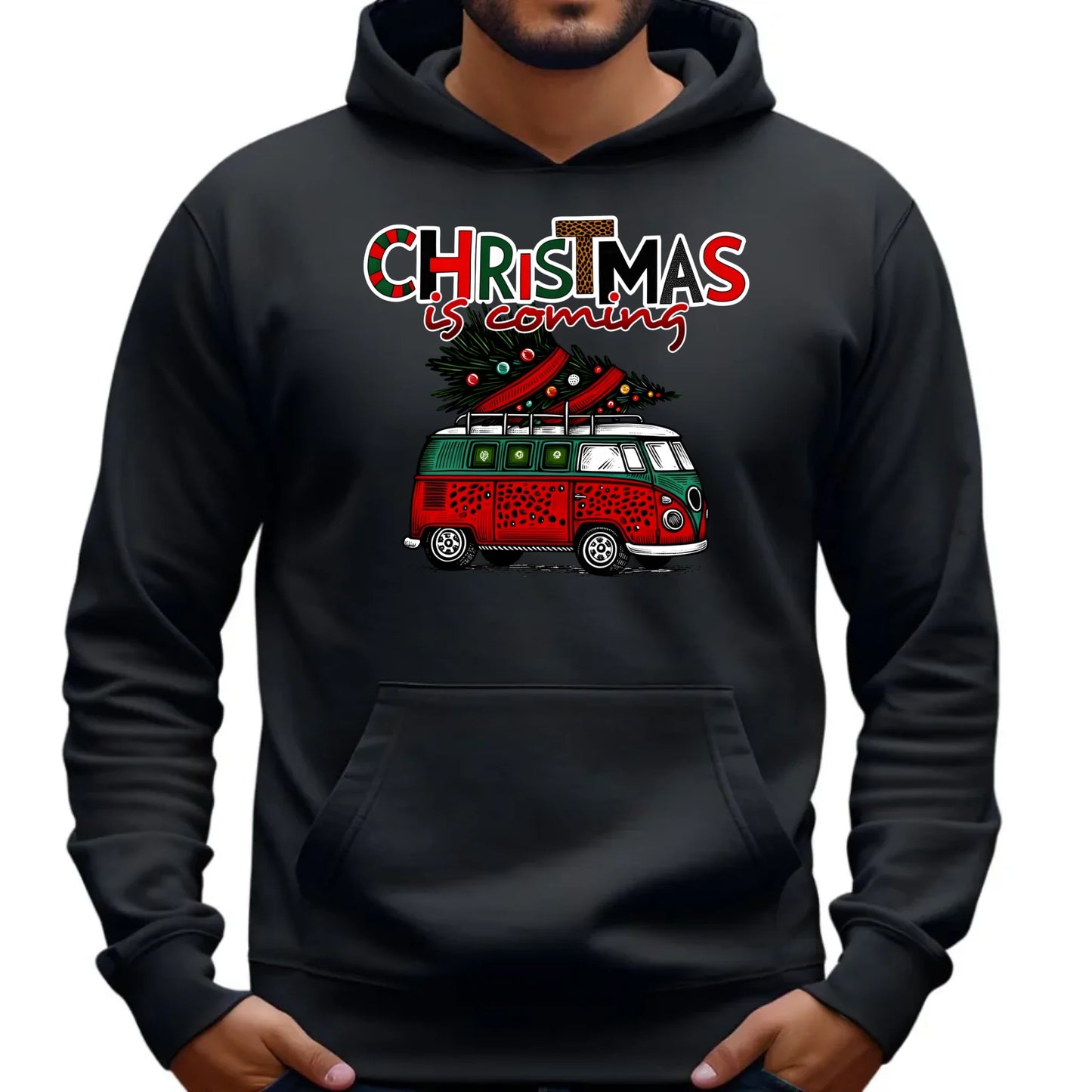 Christmas is coming | Świąteczna bluza męska z kapturem BN42 - StoryCups.pl