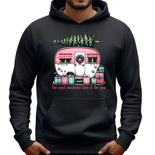 Kempingowe Święta | Świąteczna bluza męska z kapturem BN40 - StoryCups.pl