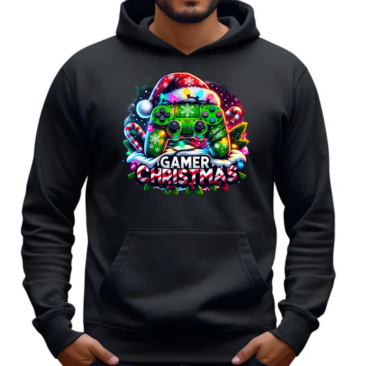 Świąteczny gracz | Bluza męska z kapturem na święta dla gracza BN22 - StoryCups.pl