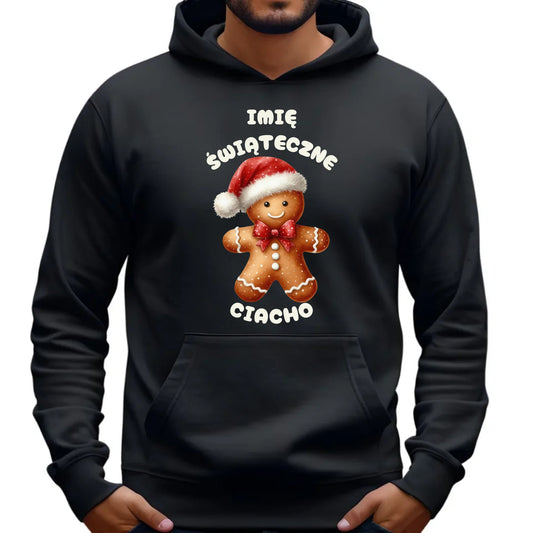 Świąteczne ciacho imię | Świąteczna bluza męska z kapturem BN25 - StoryCups.pl