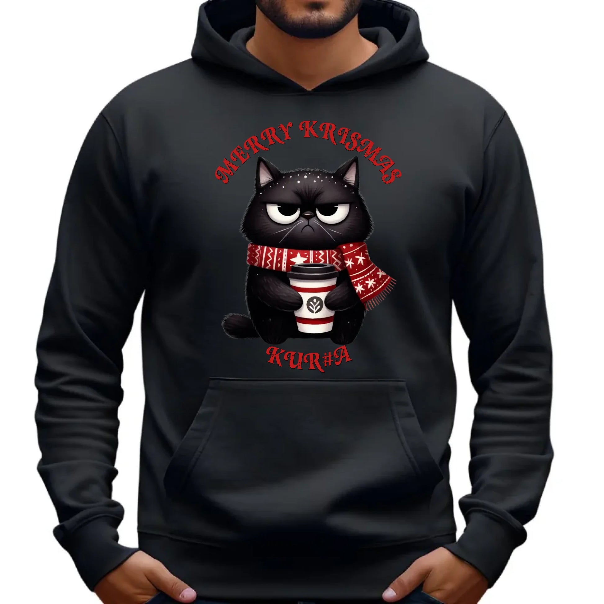 Merry krismas | Świąteczna bluza męska z kapturem BN34 - StoryCups.pl