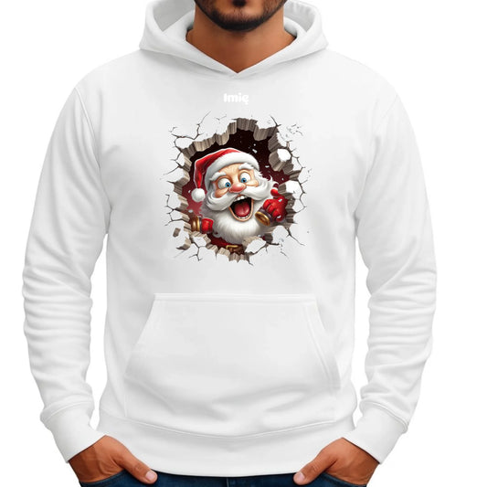 Mikołajek 3D | Personalizowana świąteczna bluza męska z kapturem BN85 - StoryCups.pl