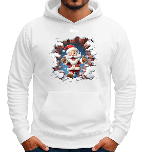 Mikołaj 3D | Personalizowana świąteczna bluza męska z kapturem BN83 - StoryCups.pl