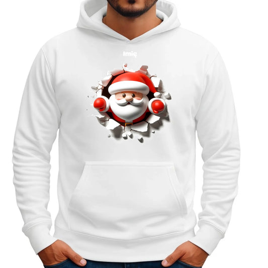 Mikołaj 3D | Personalizowana świąteczna bluza męska z kapturem BN80 - StoryCups.pl