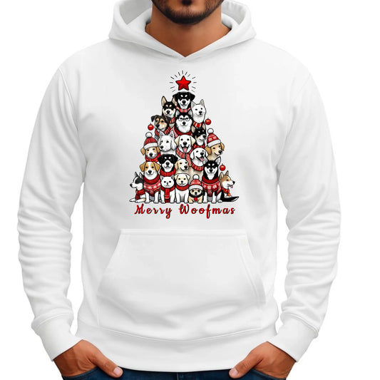 Merry woofmas | Świąteczna bluza męska z kapturem BN90 - StoryCups.pl